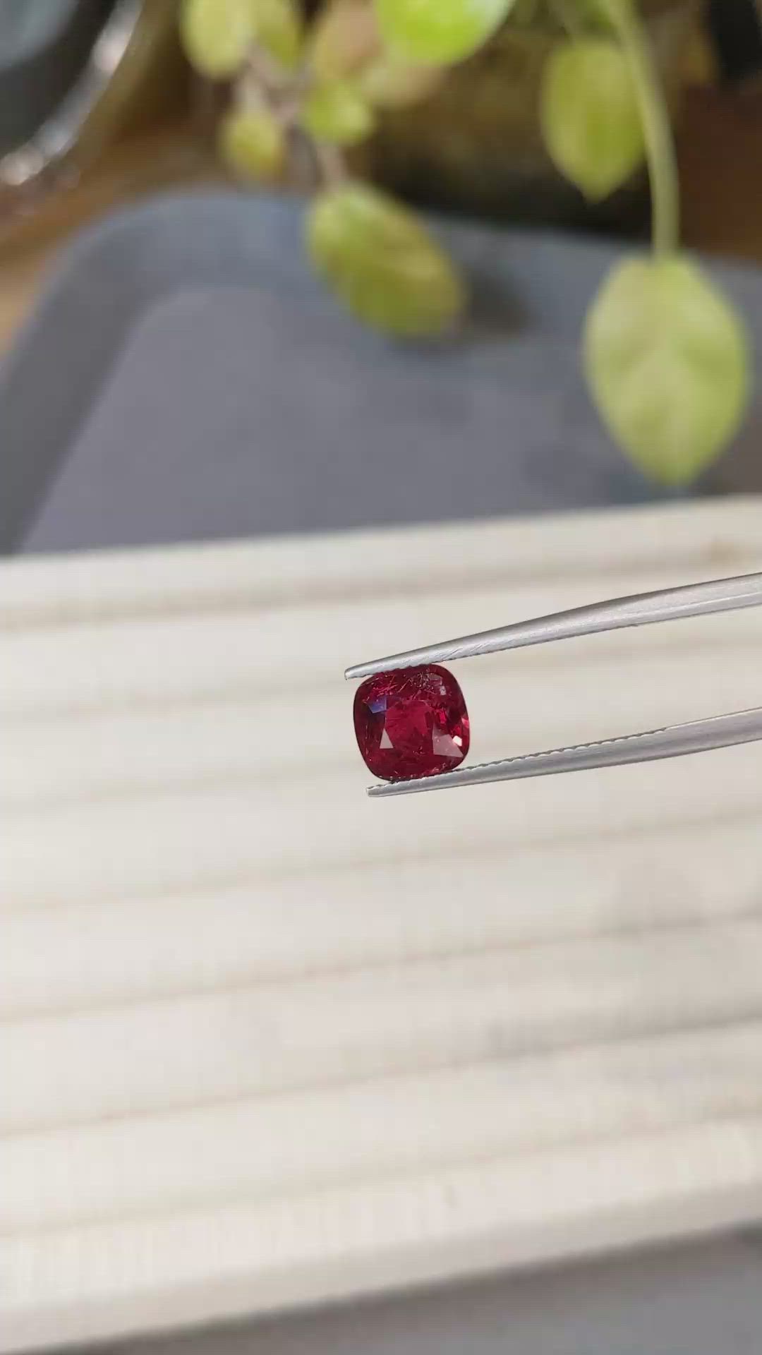 2.39 Ct. Red Spinel from Burma (Myanmar) Size Video
