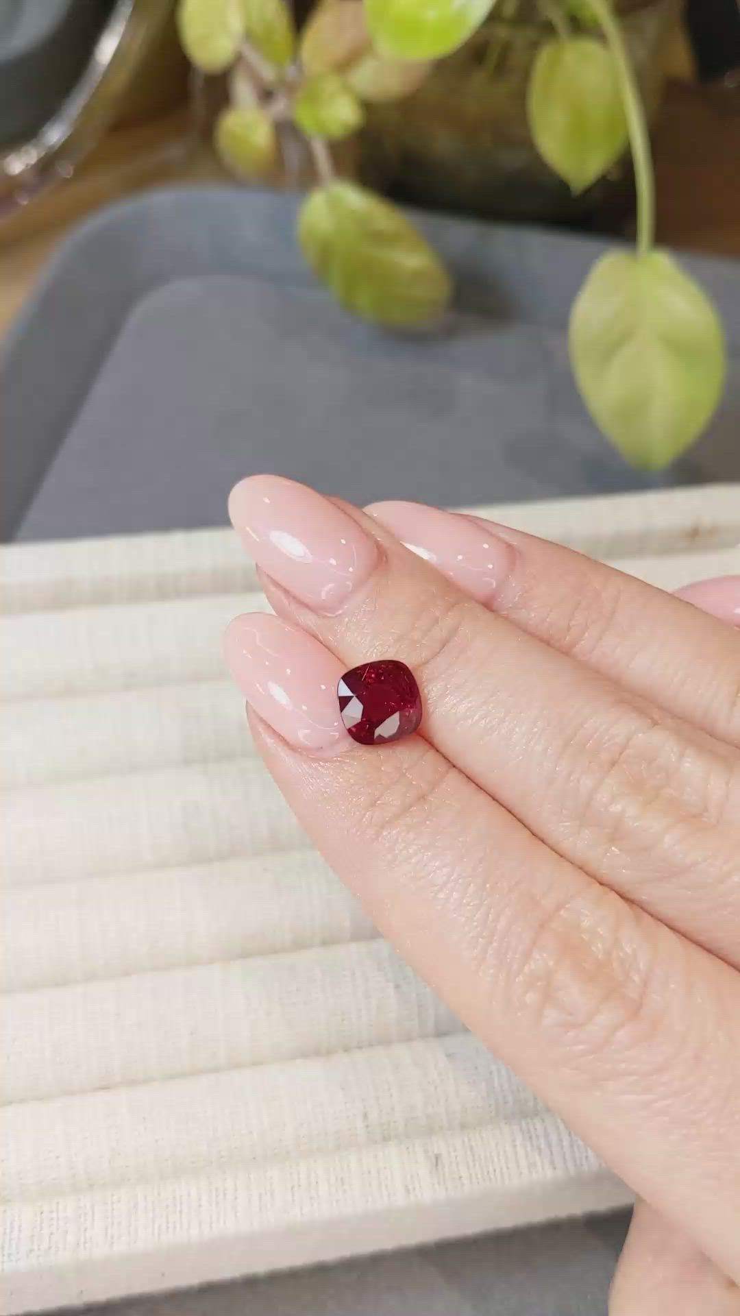 2.39 Ct. Red Spinel from Burma (Myanmar) Size Video