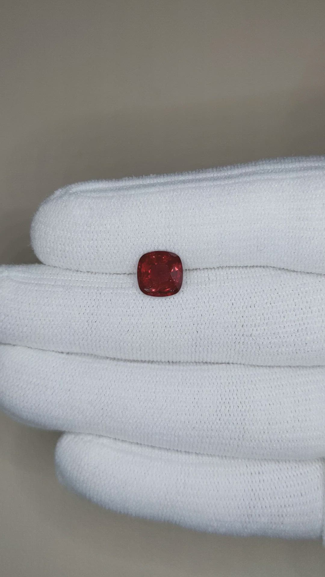 2.39 Ct. Red Spinel from Burma (Myanmar) Size Video