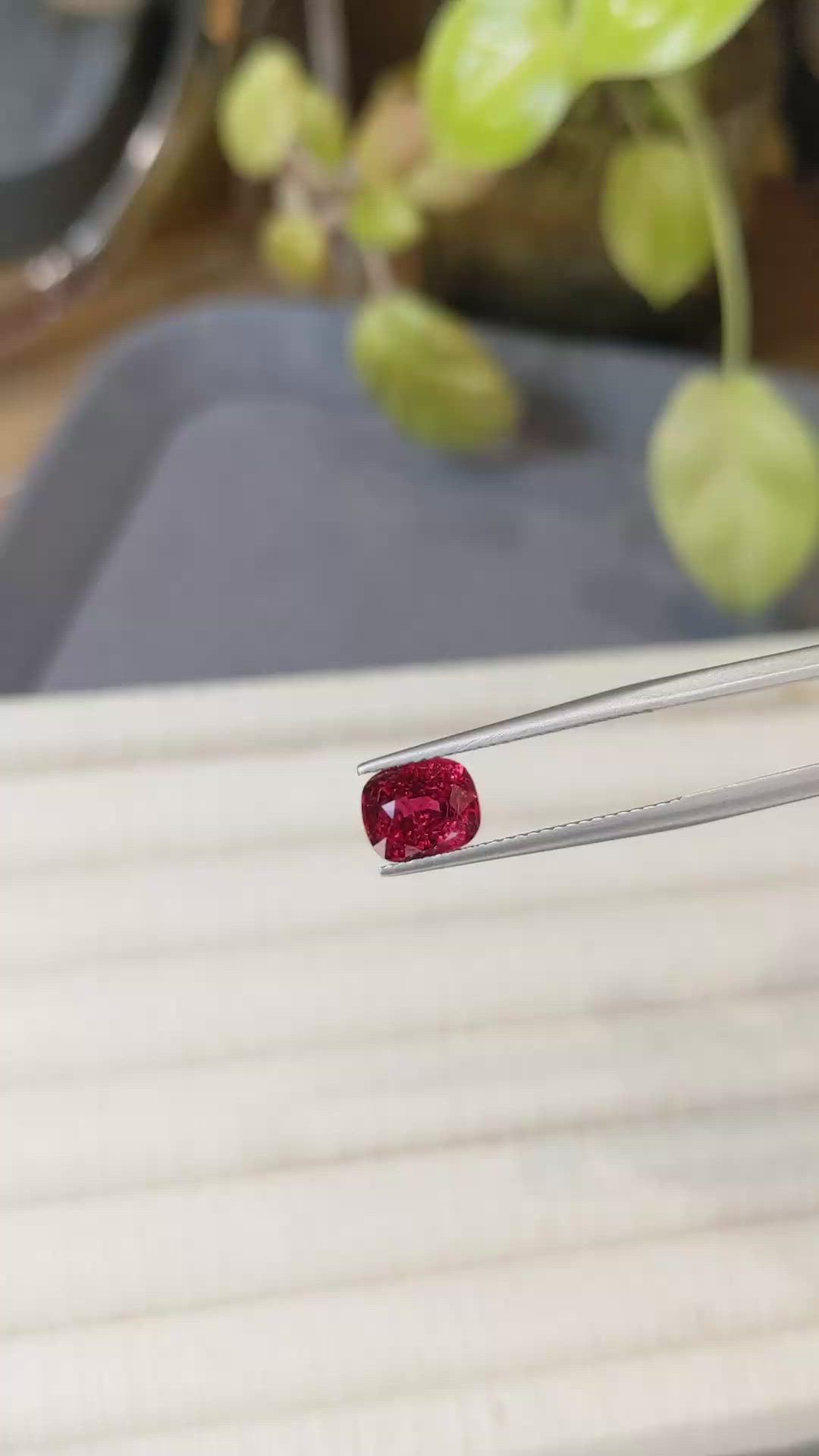 1.97 Ct. Purplish Red Spinel from Burma (Myanmar) Size Video