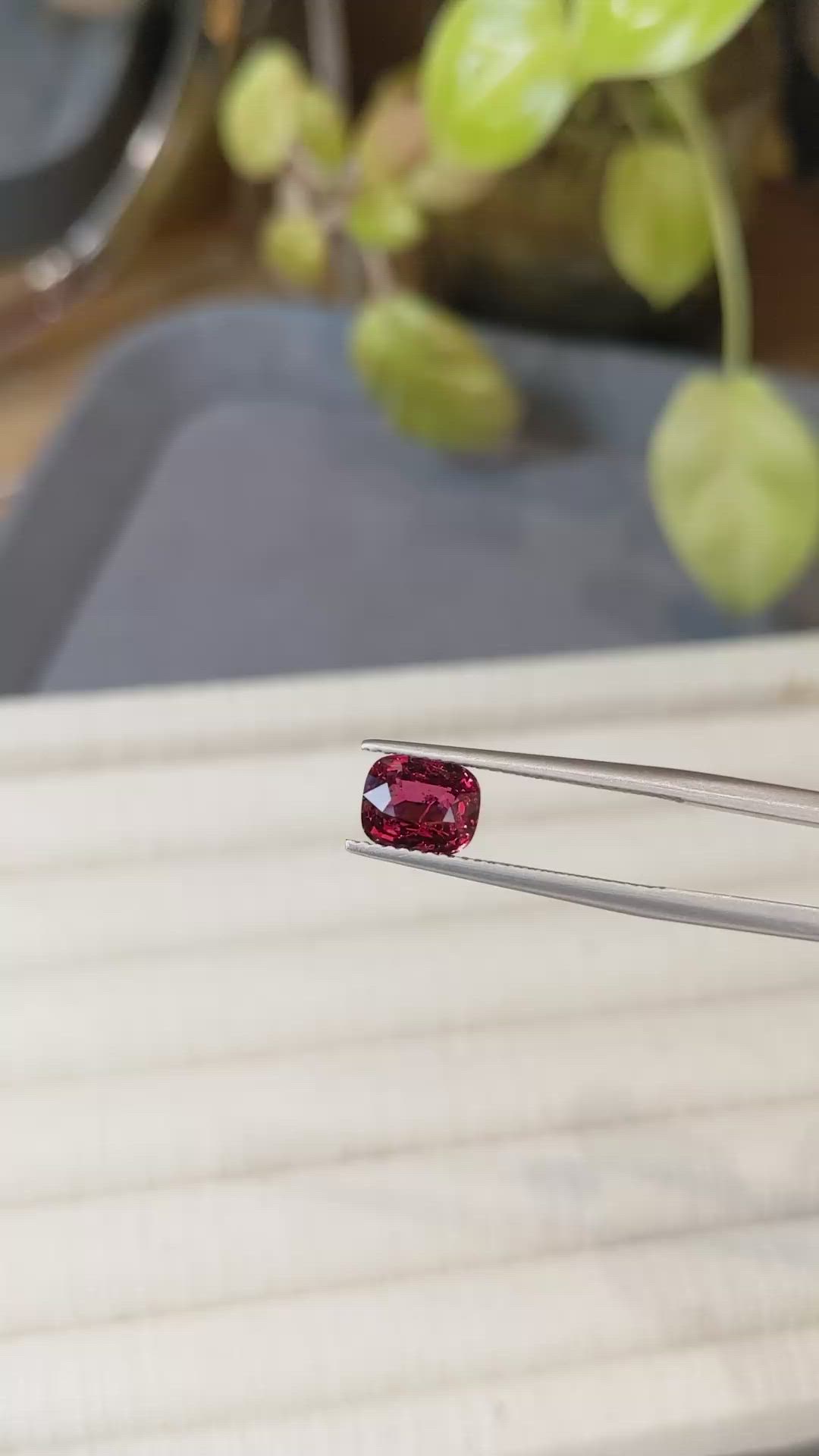 1.69 Ct. Reddish Pink Spinel from Burma (Myanmar) Size Video