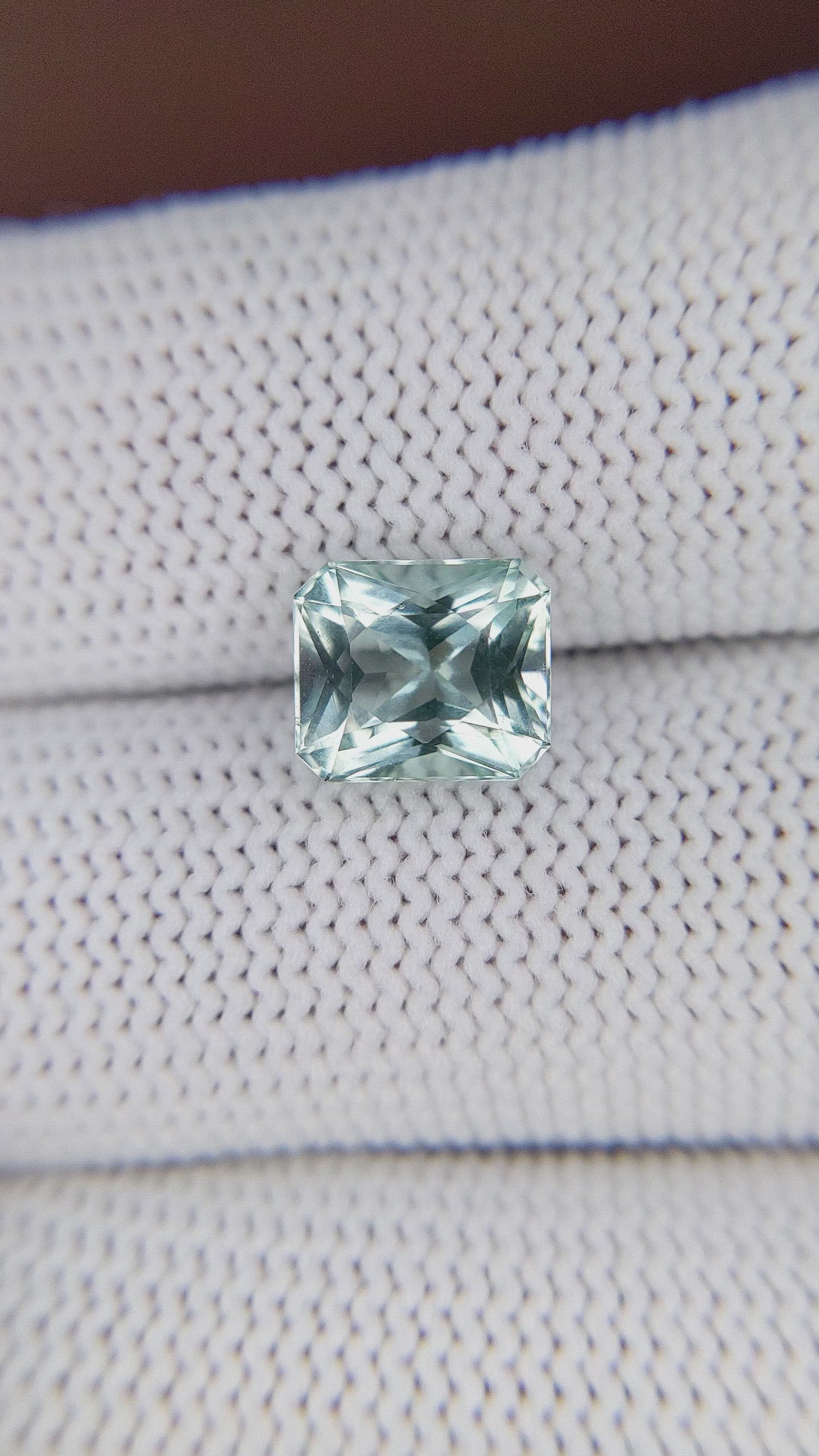 2.57 Ct. Bluish Green Aquamarine from Madagascar Size Video