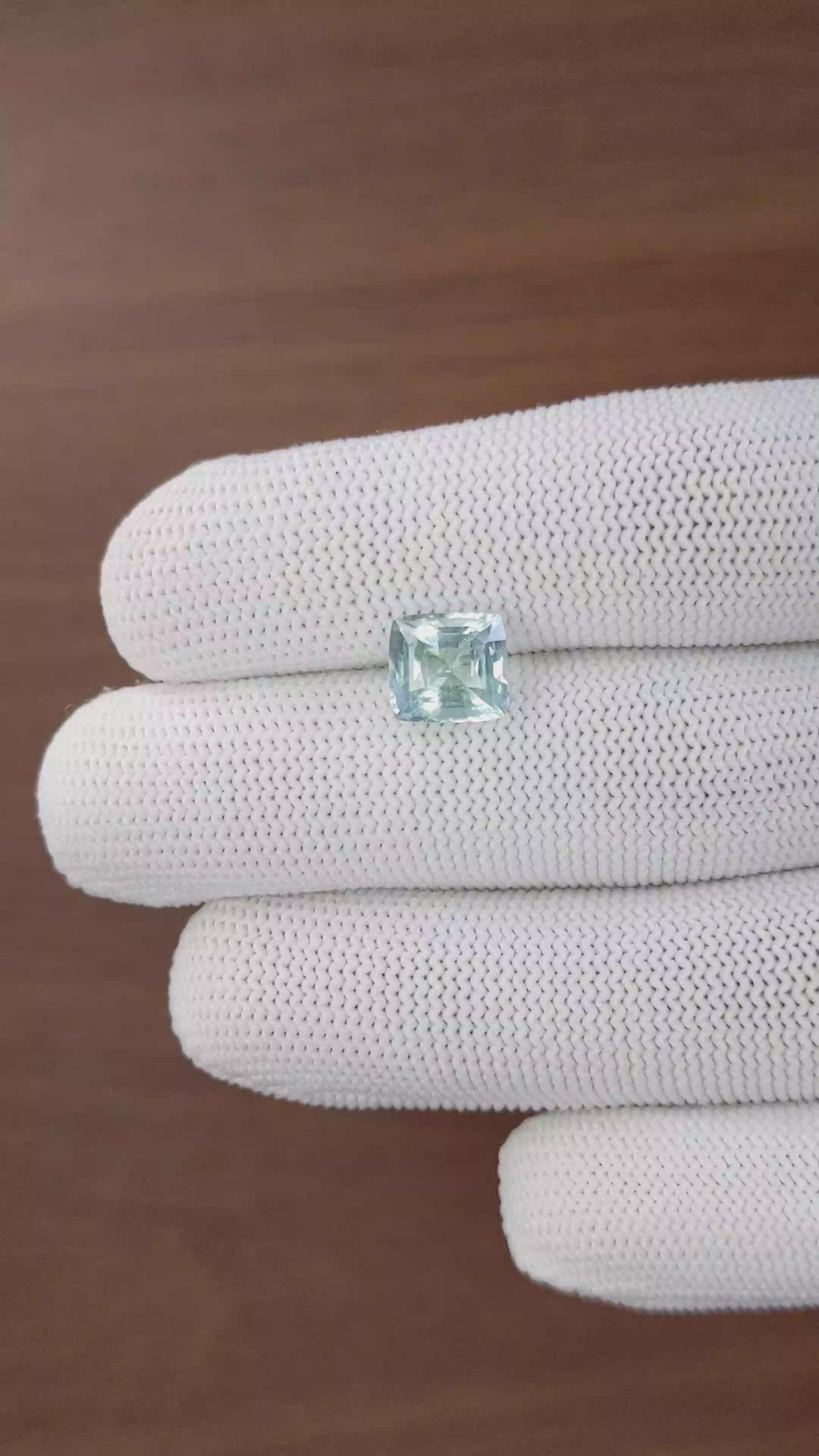 2.56 Ct. Greenish Blue Aquamarine from Madagascar Size Video