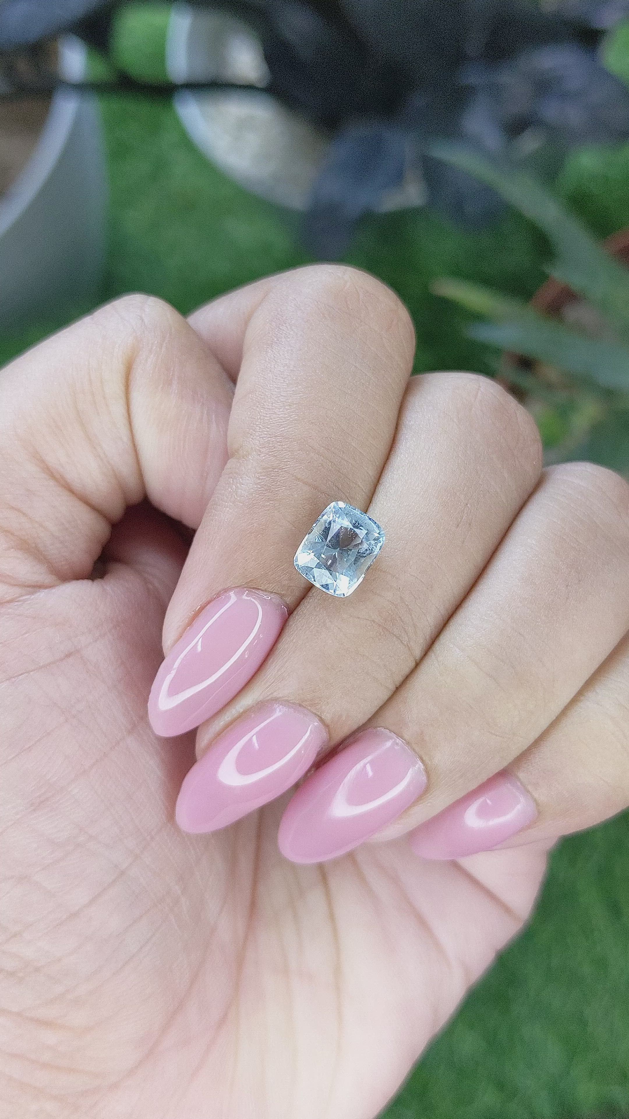 1.79 Ct. Blue Aquamarine from Madagascar Size Video