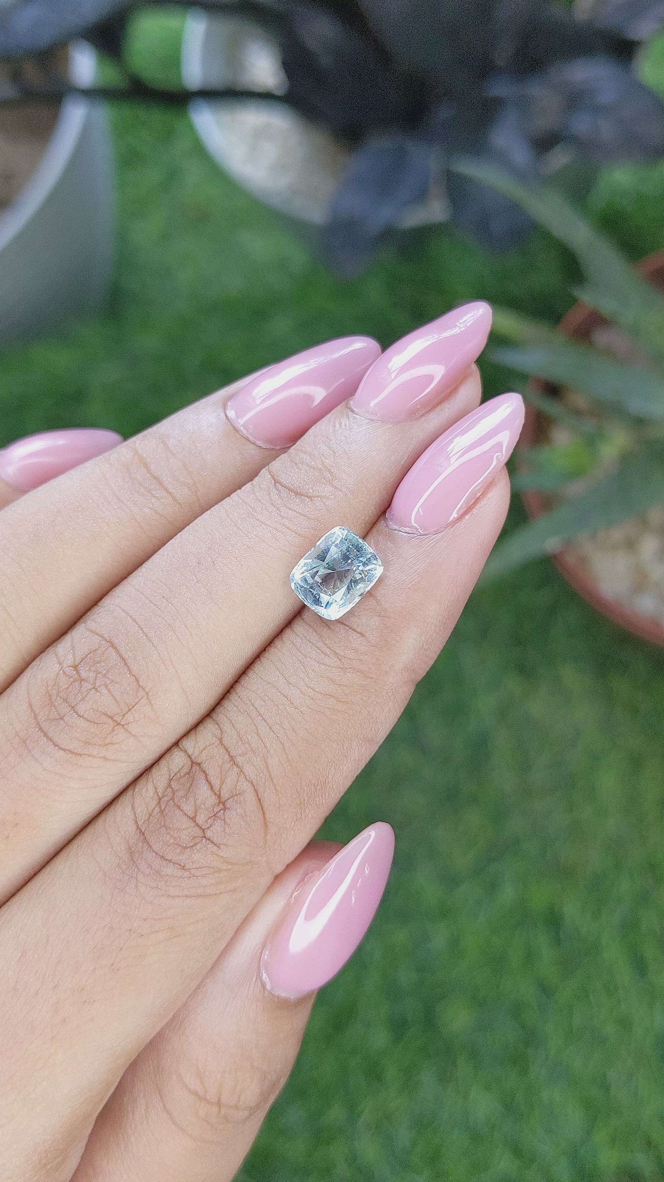 1.79 Ct. Blue Aquamarine from Madagascar Size Video