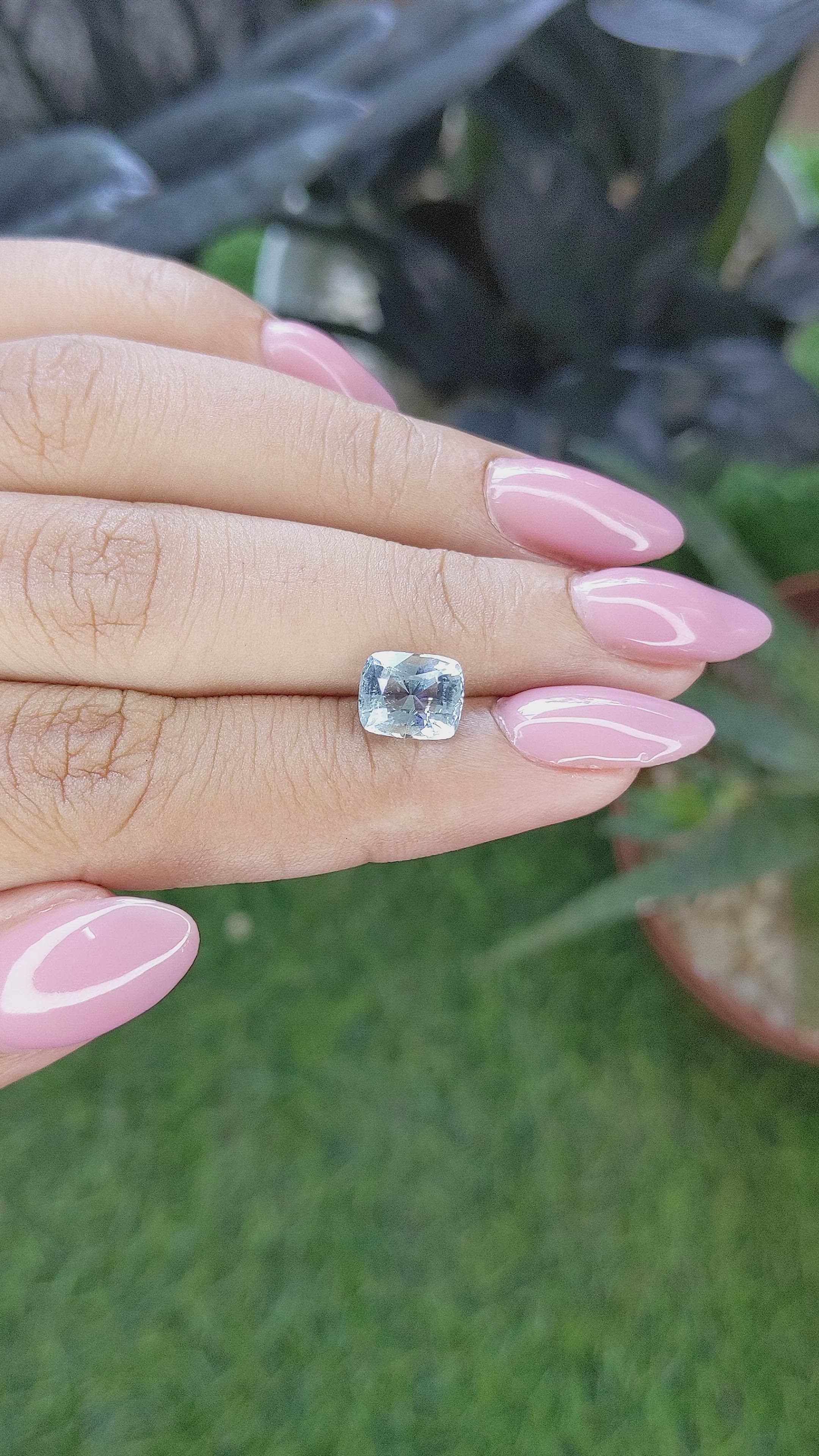 1.79 Ct. Blue Aquamarine from Madagascar Size Video
