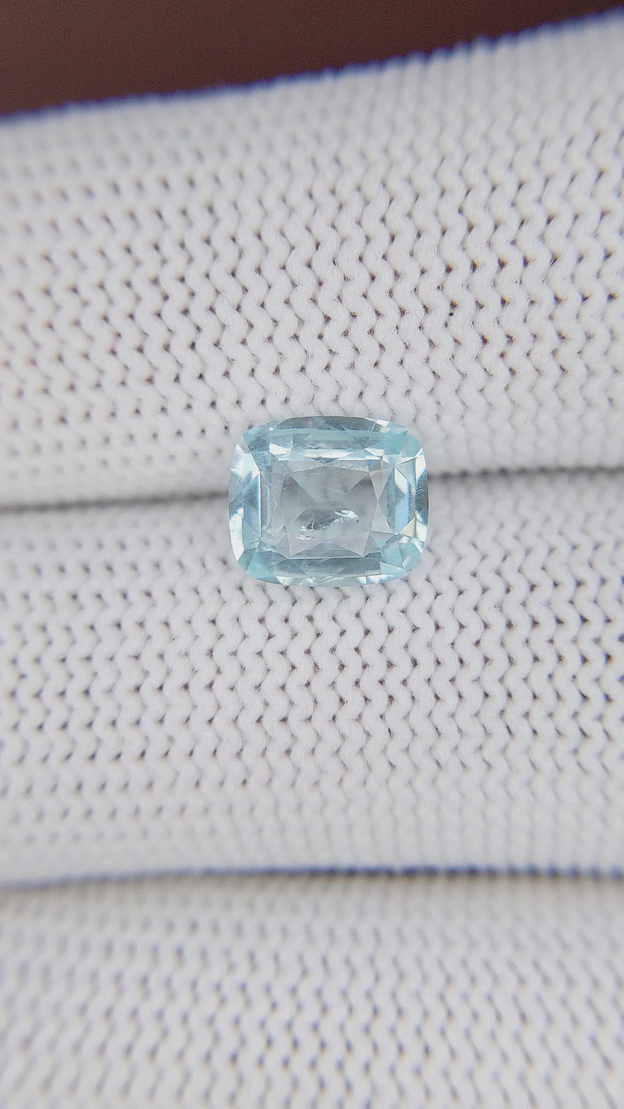 1.76 Ct. Blue Aquamarine from Madagascar Size Video