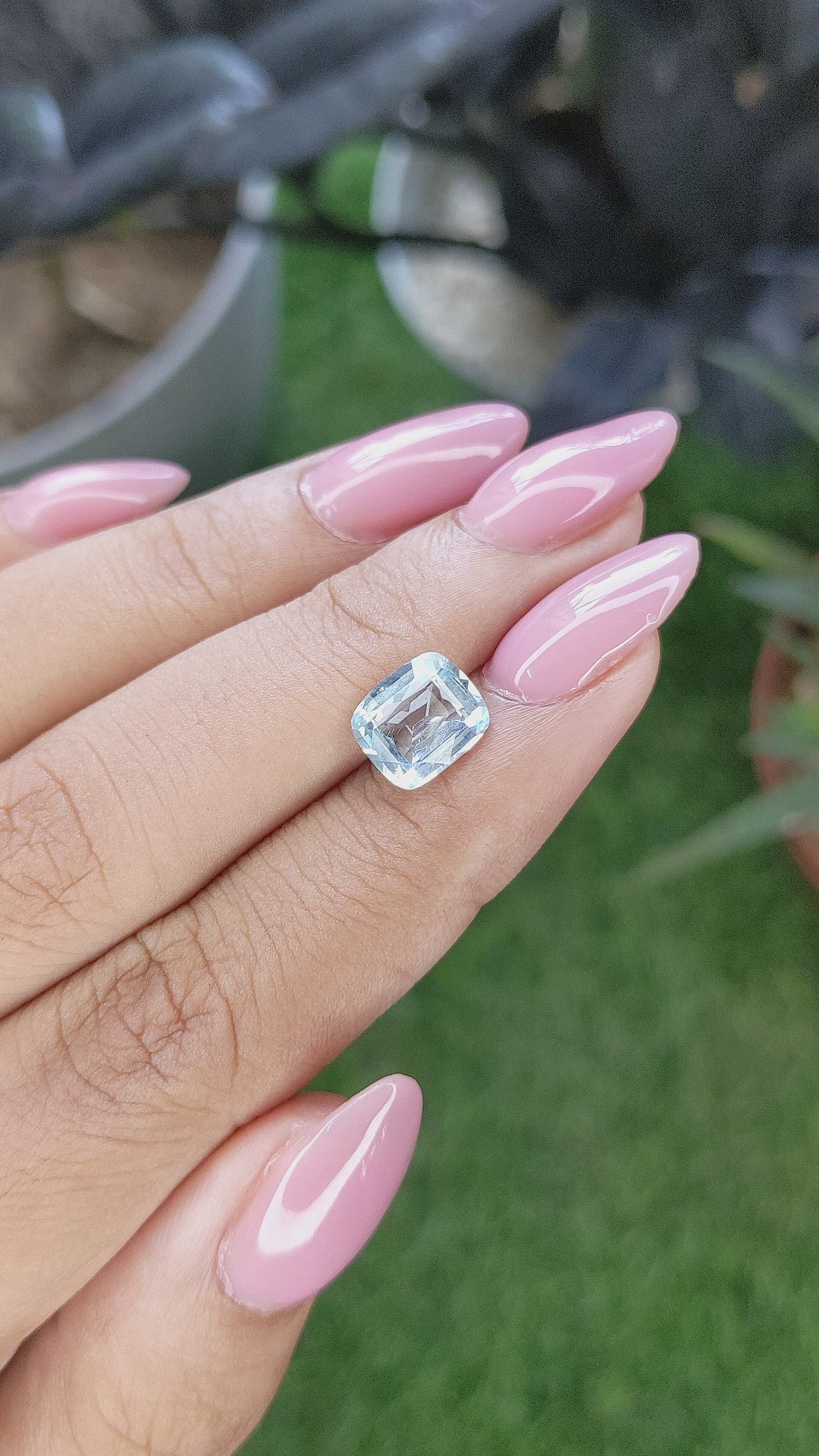 1.76 Ct. Blue Aquamarine from Madagascar Size Video