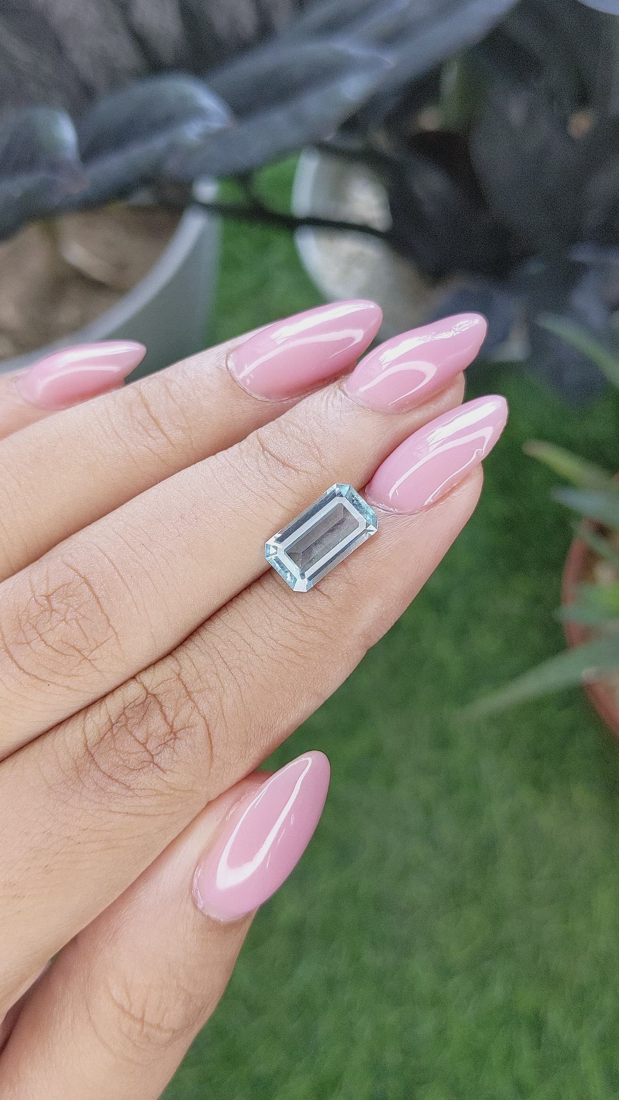 2.25 Ct. Blue Aquamarine from Madagascar Size Video