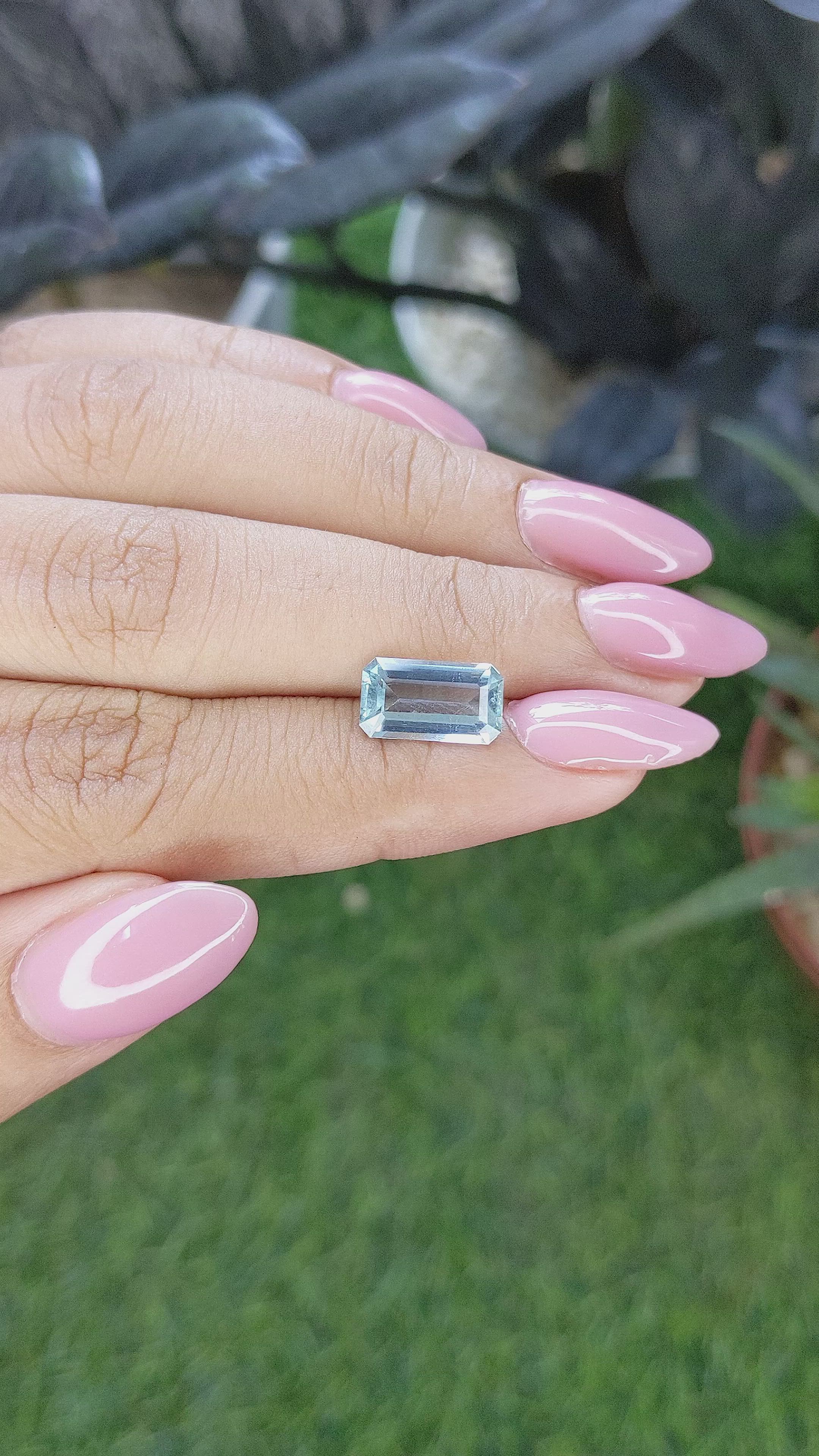 2.25 Ct. Blue Aquamarine from Madagascar Size Video
