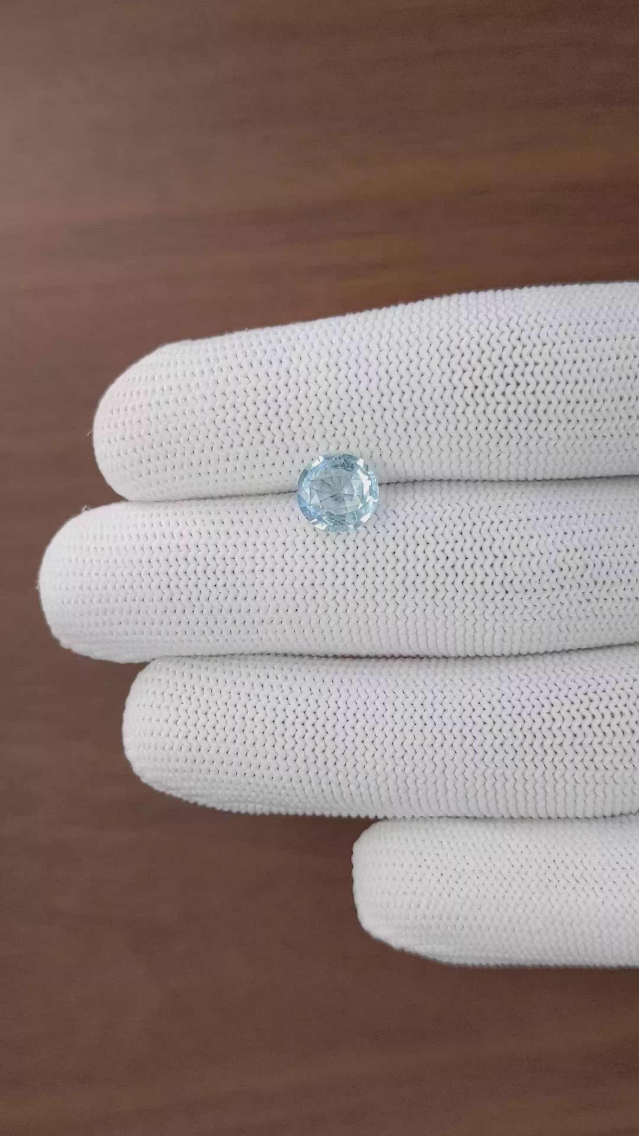 1.59 Ct. Blue Aquamarine from Madagascar Size Video