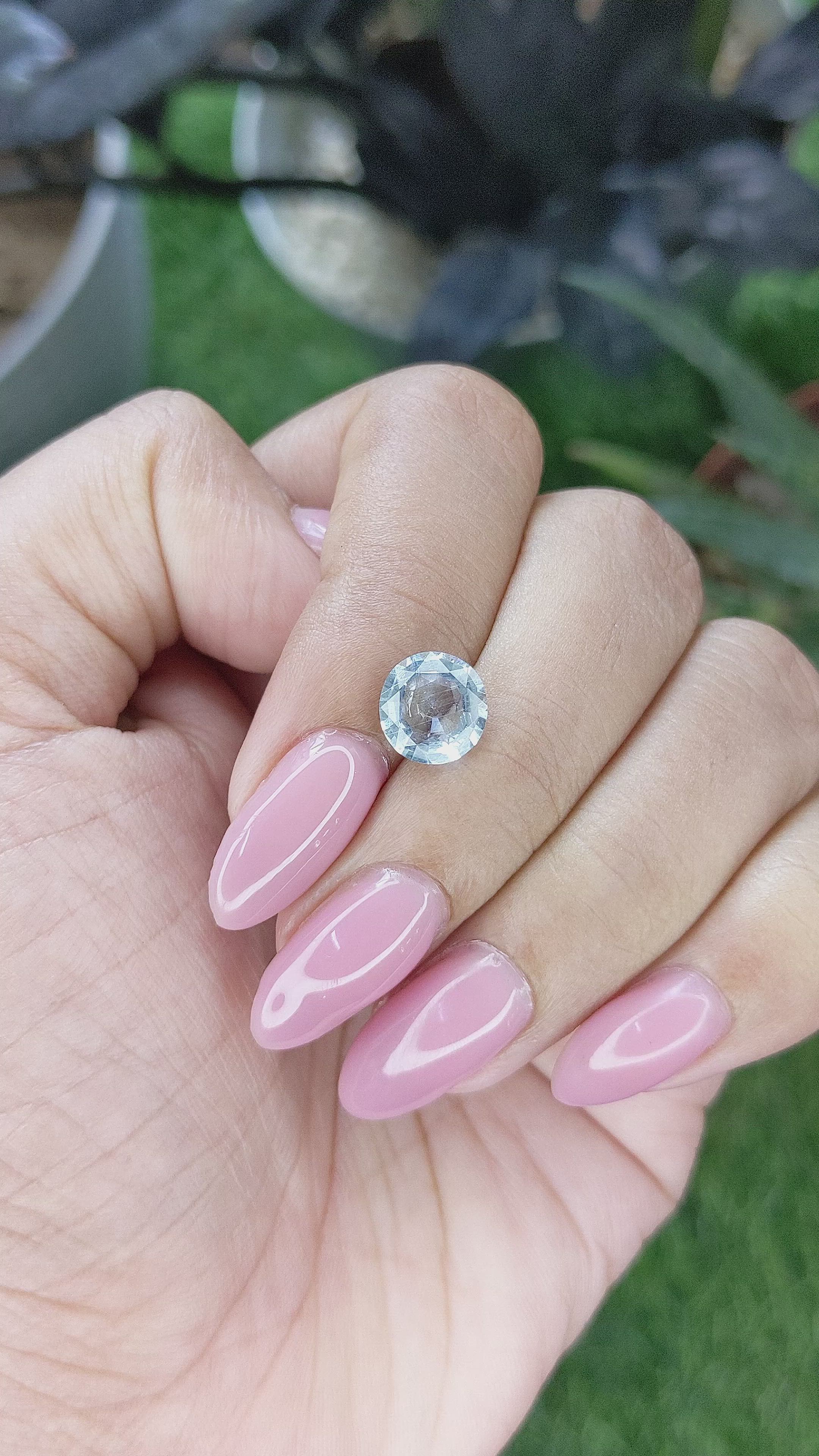 1.59 Ct. Blue Aquamarine from Madagascar Size Video