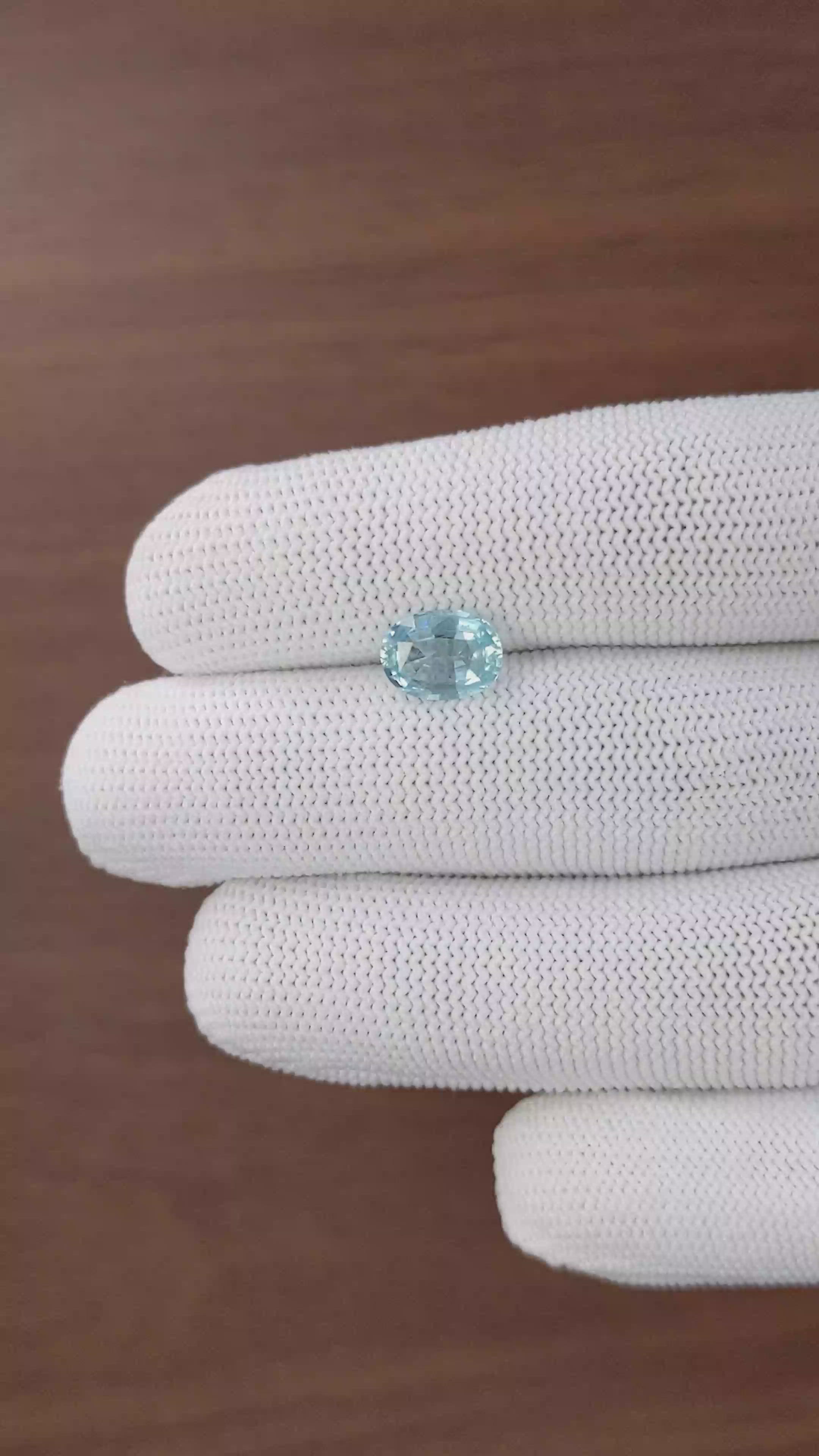 1.71 Ct. Blue Aquamarine from Madagascar Size Video