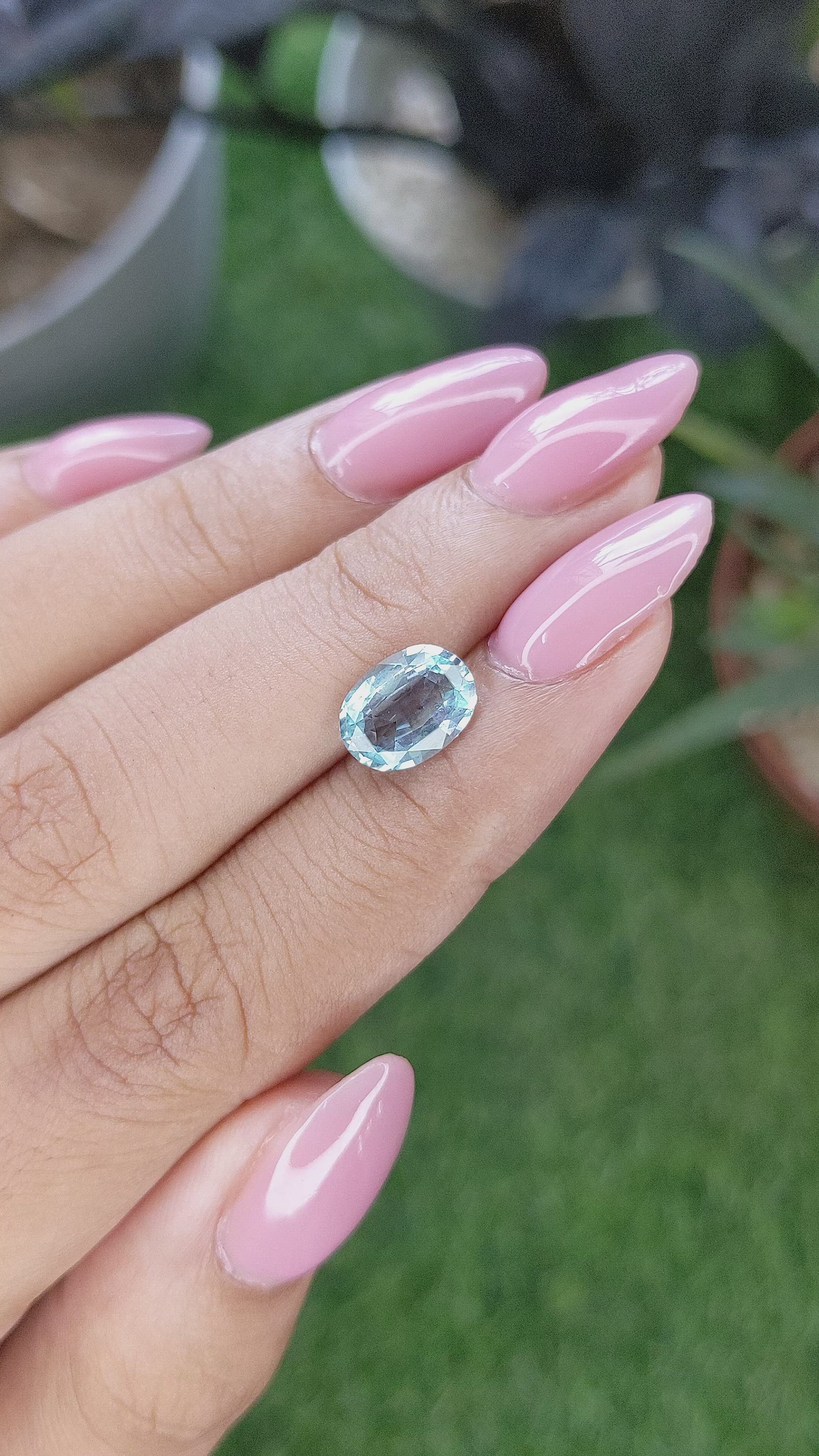 1.71 Ct. Blue Aquamarine from Madagascar Size Video
