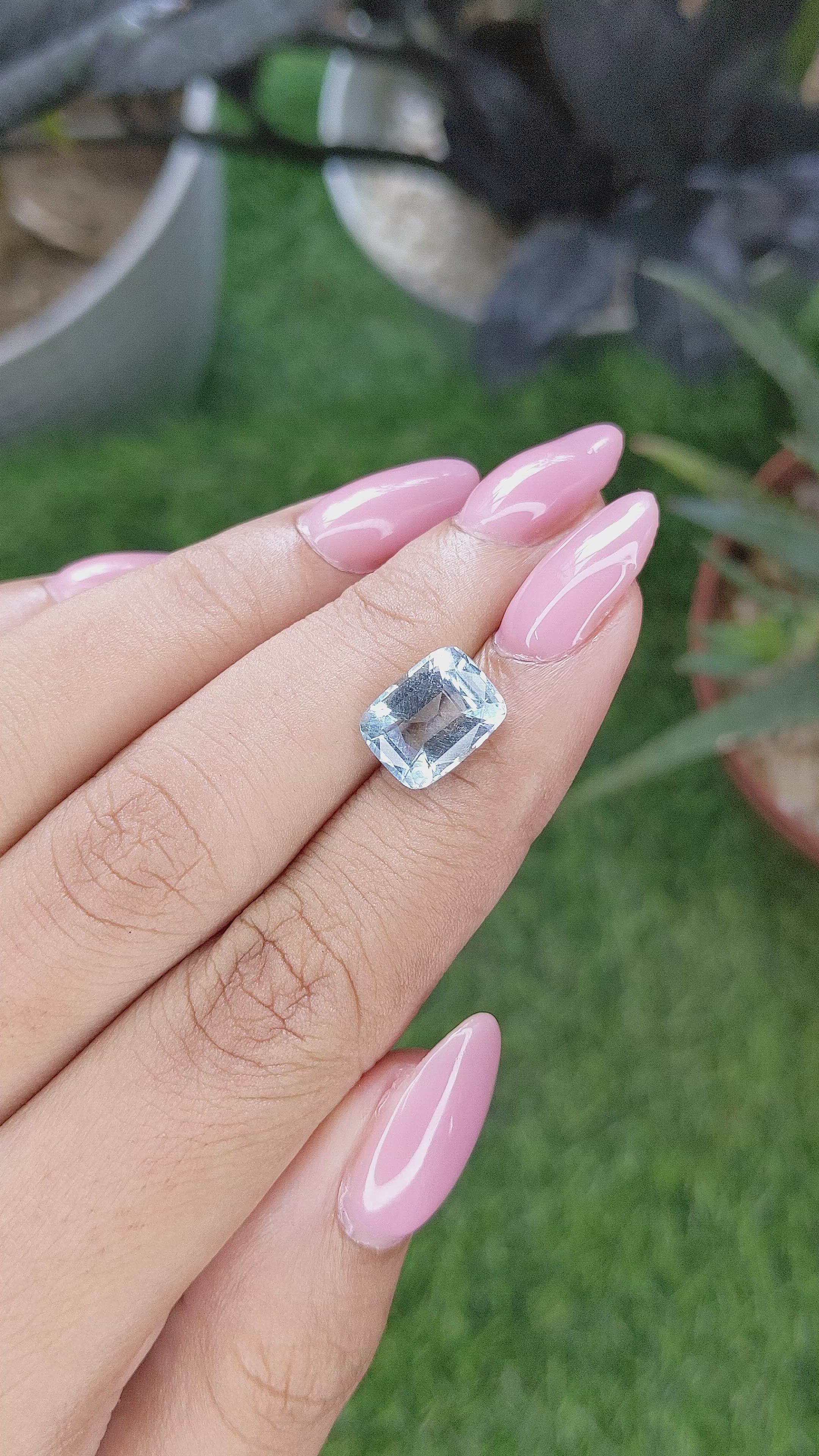 3.09 Ct. Blue Aquamarine from Madagascar Size Video