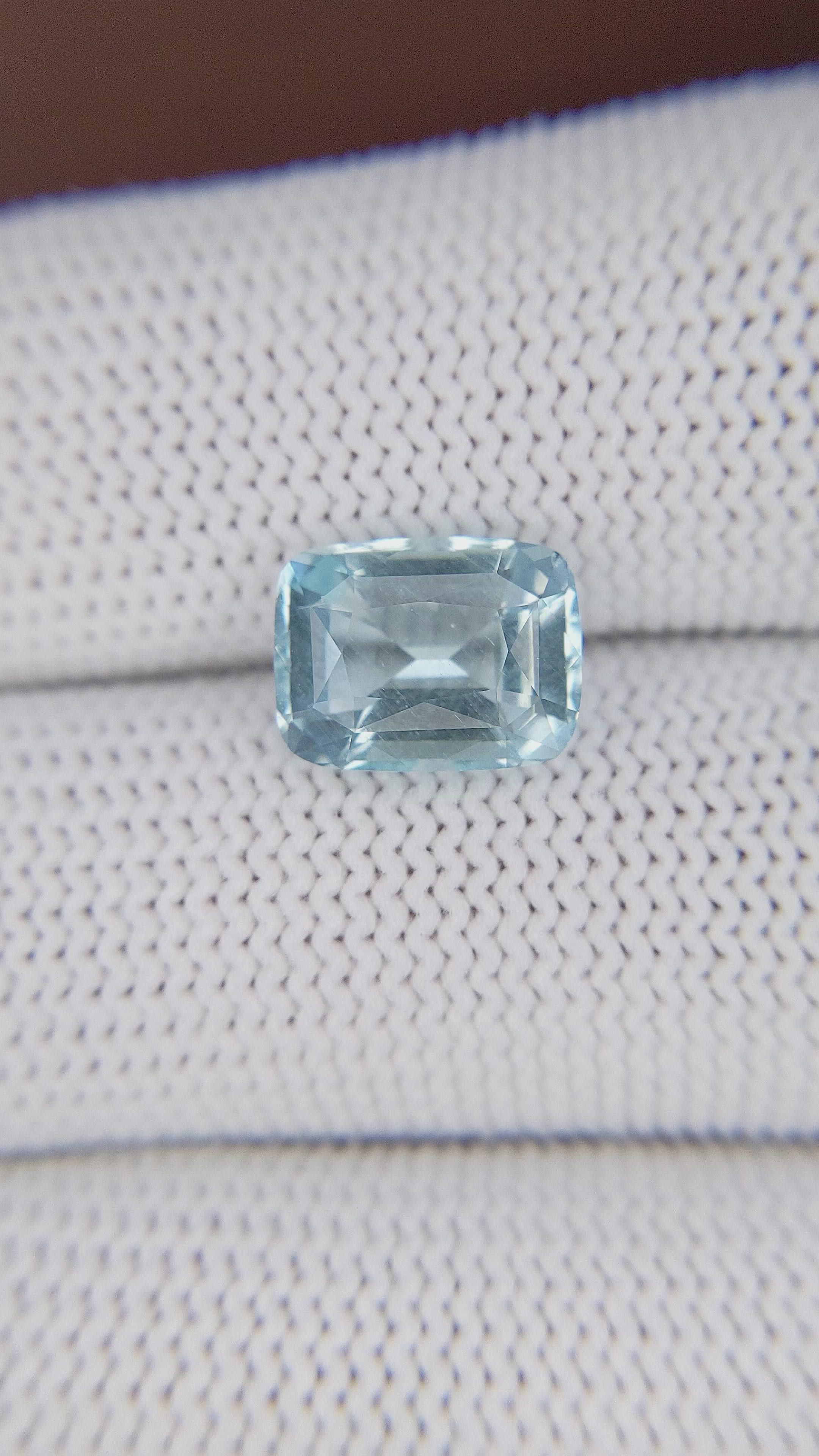 3.09 Ct. Blue Aquamarine from Madagascar Size Video