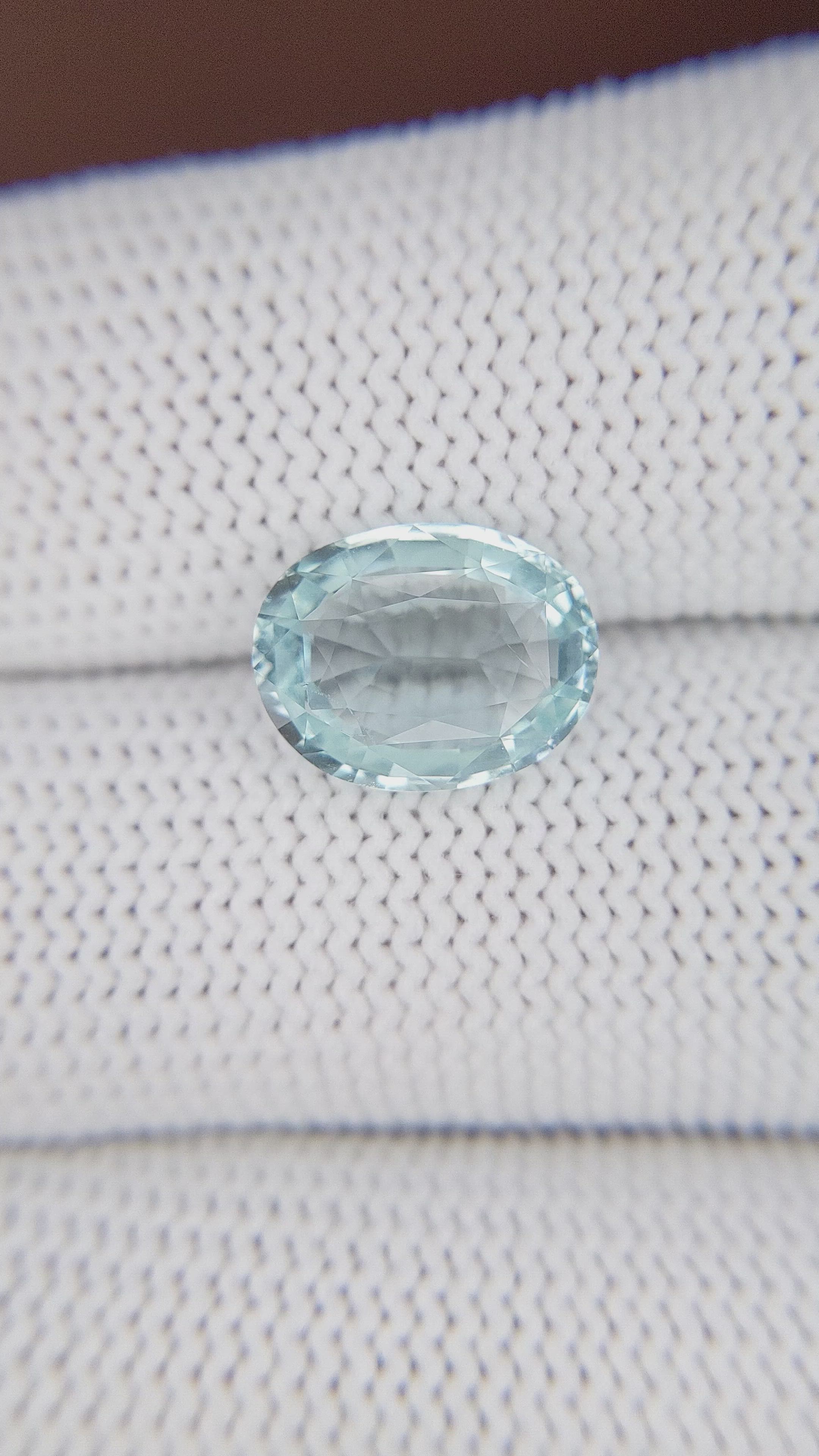 3.07 Ct. Blue Aquamarine from Madagascar Size Video