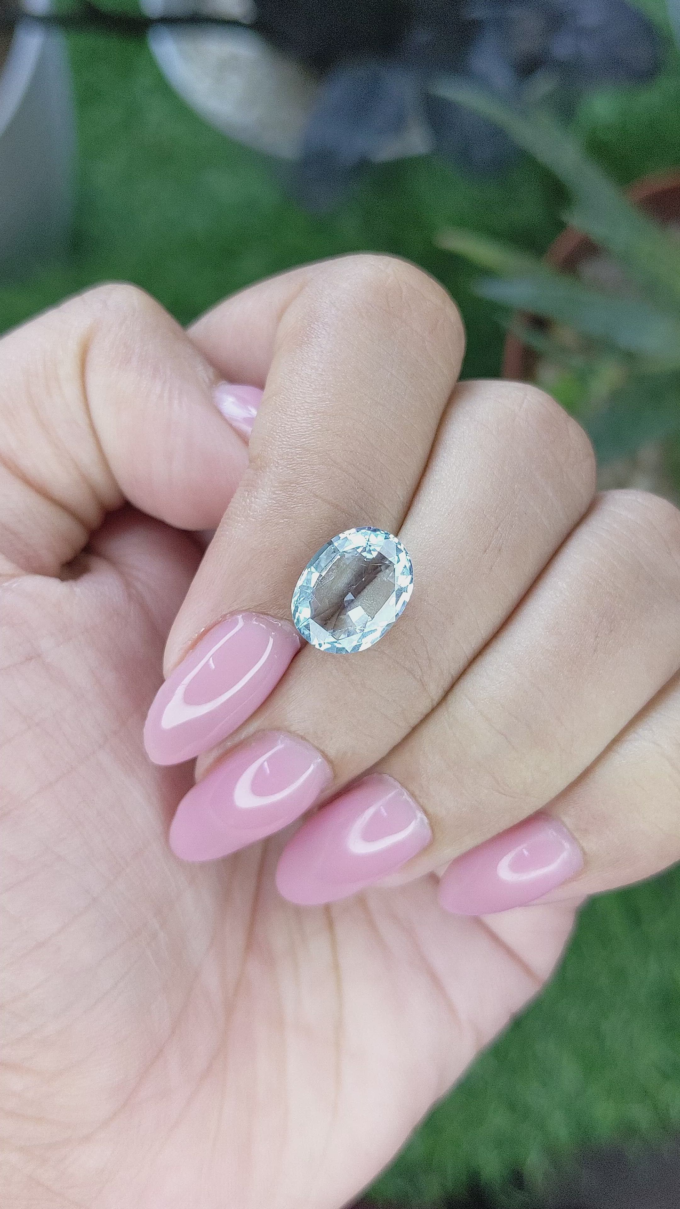 3.07 Ct. Blue Aquamarine from Madagascar Size Video