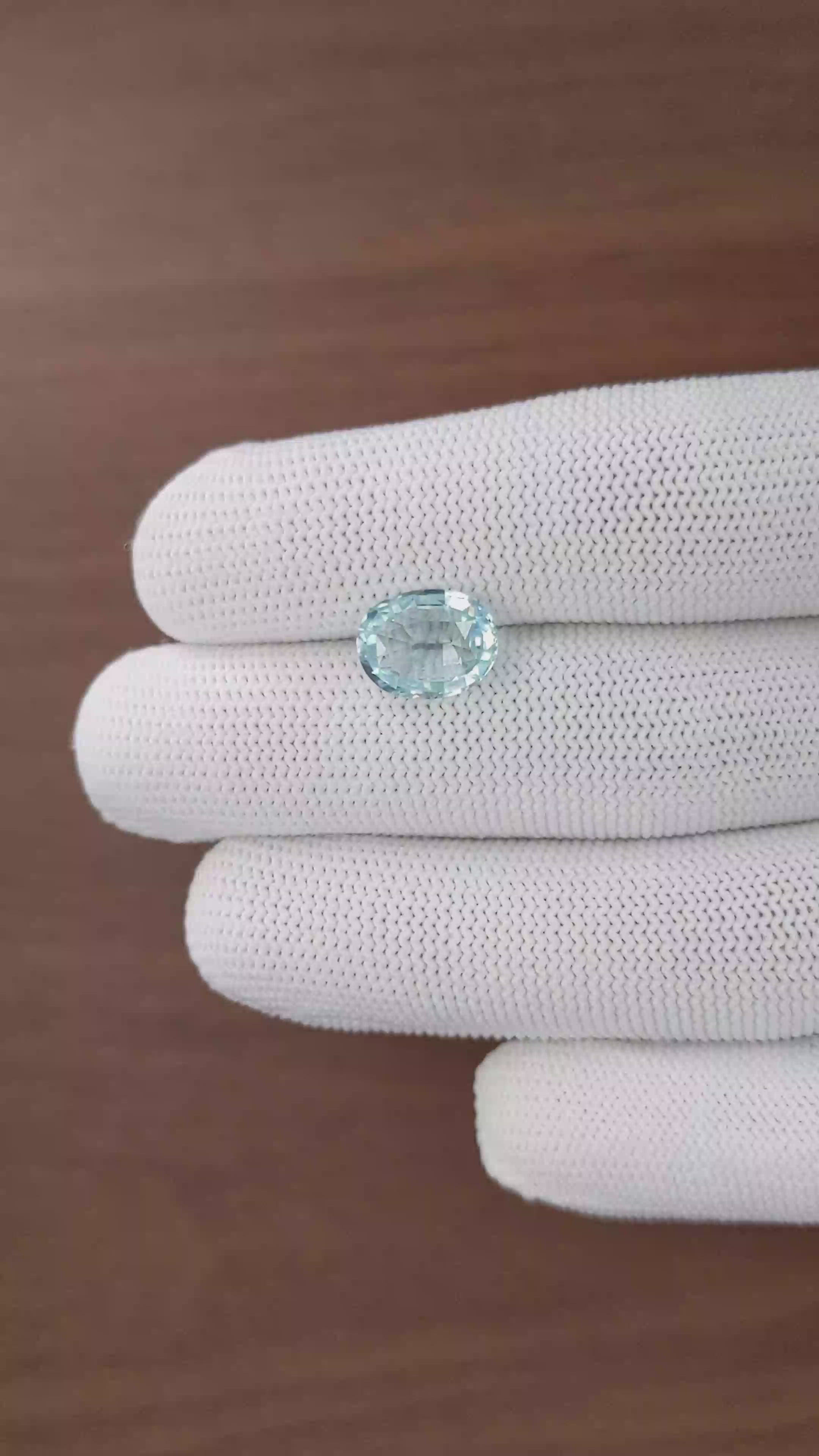 3.07 Ct. Blue Aquamarine from Madagascar Size Video