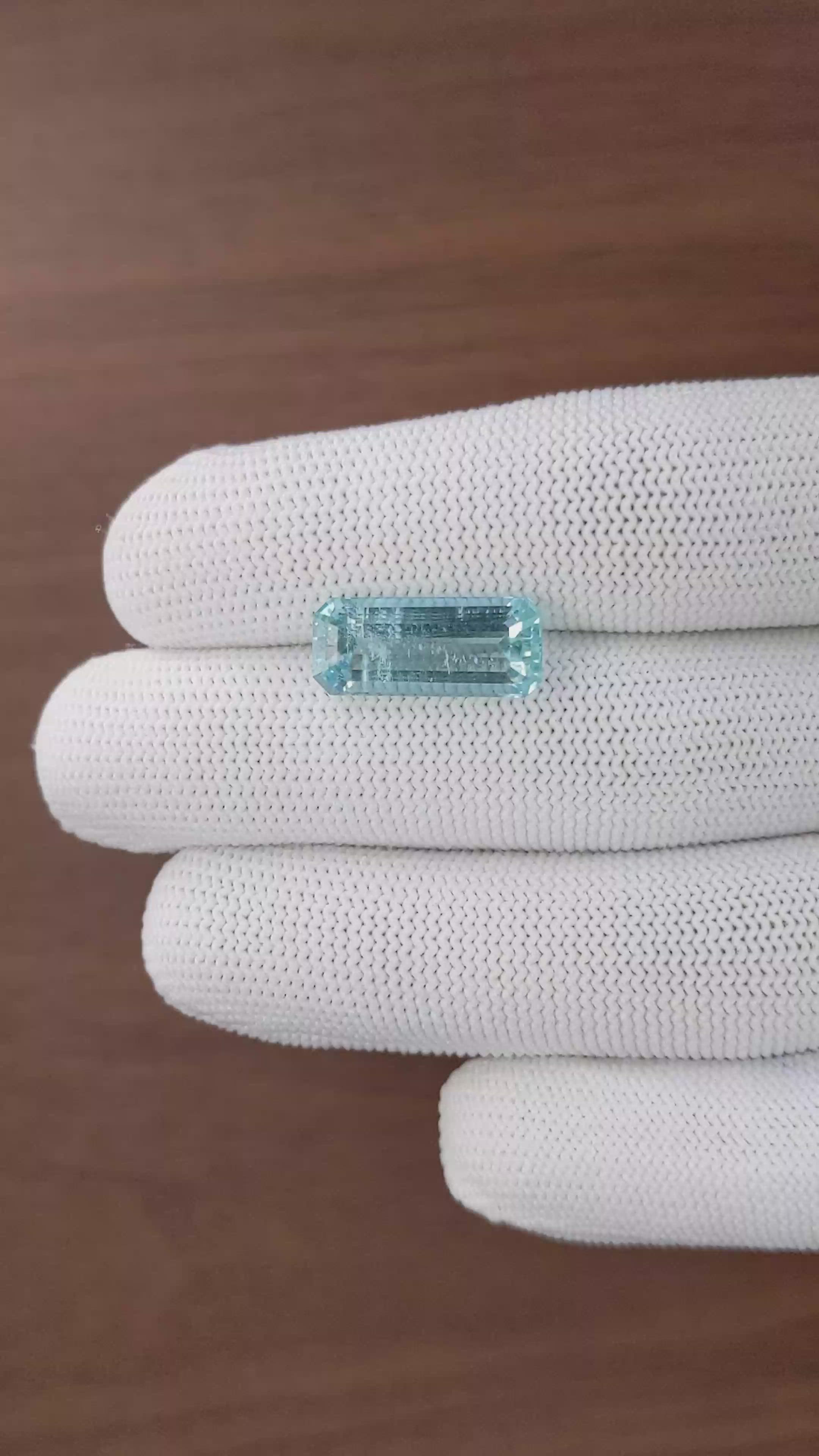 6.92 Ct. Blue Aquamarine from Madagascar Size Video