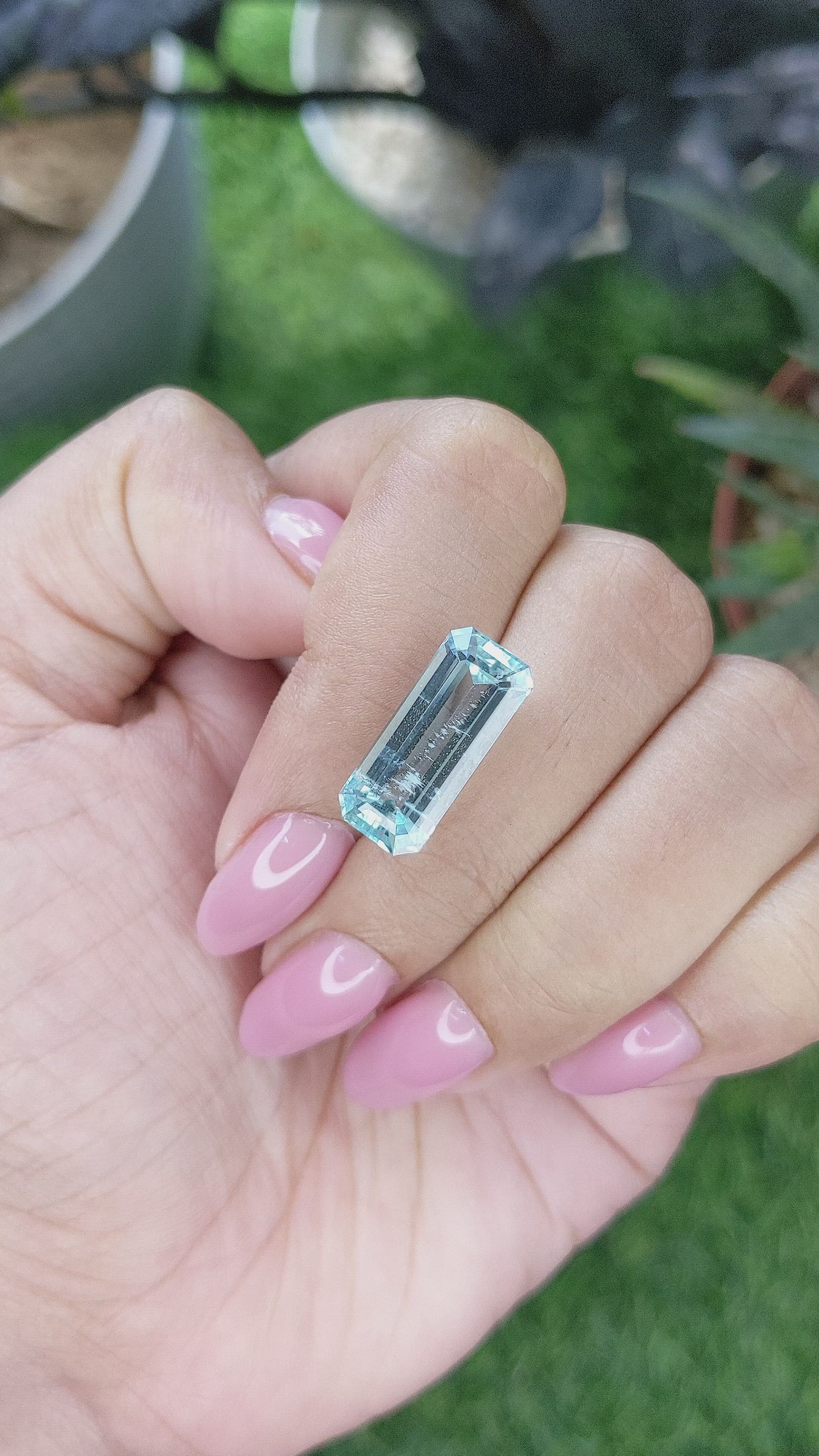 6.92 Ct. Blue Aquamarine from Madagascar Size Video