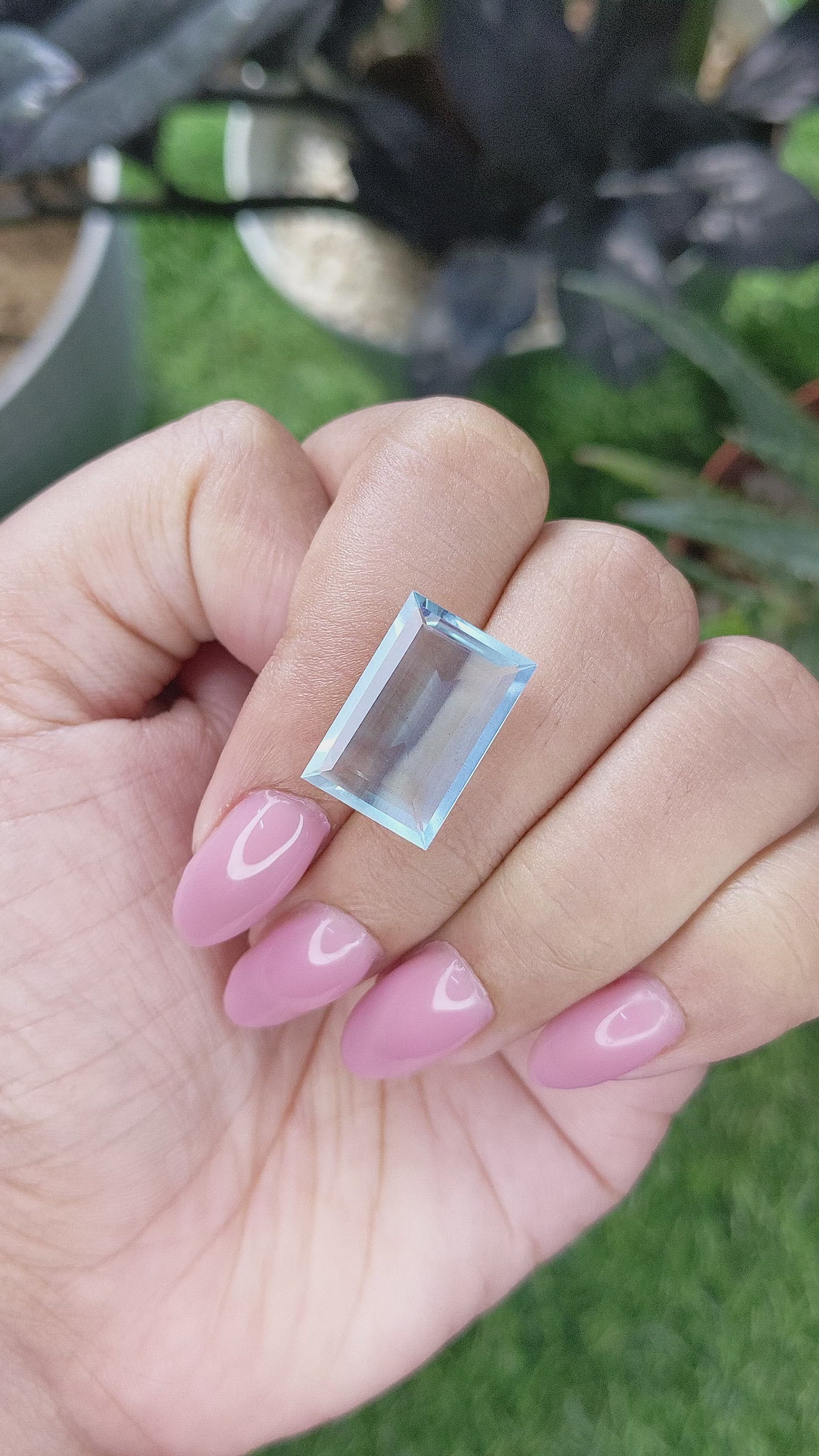 7.76 Ct. Blue Aquamarine from Madagascar Size Video