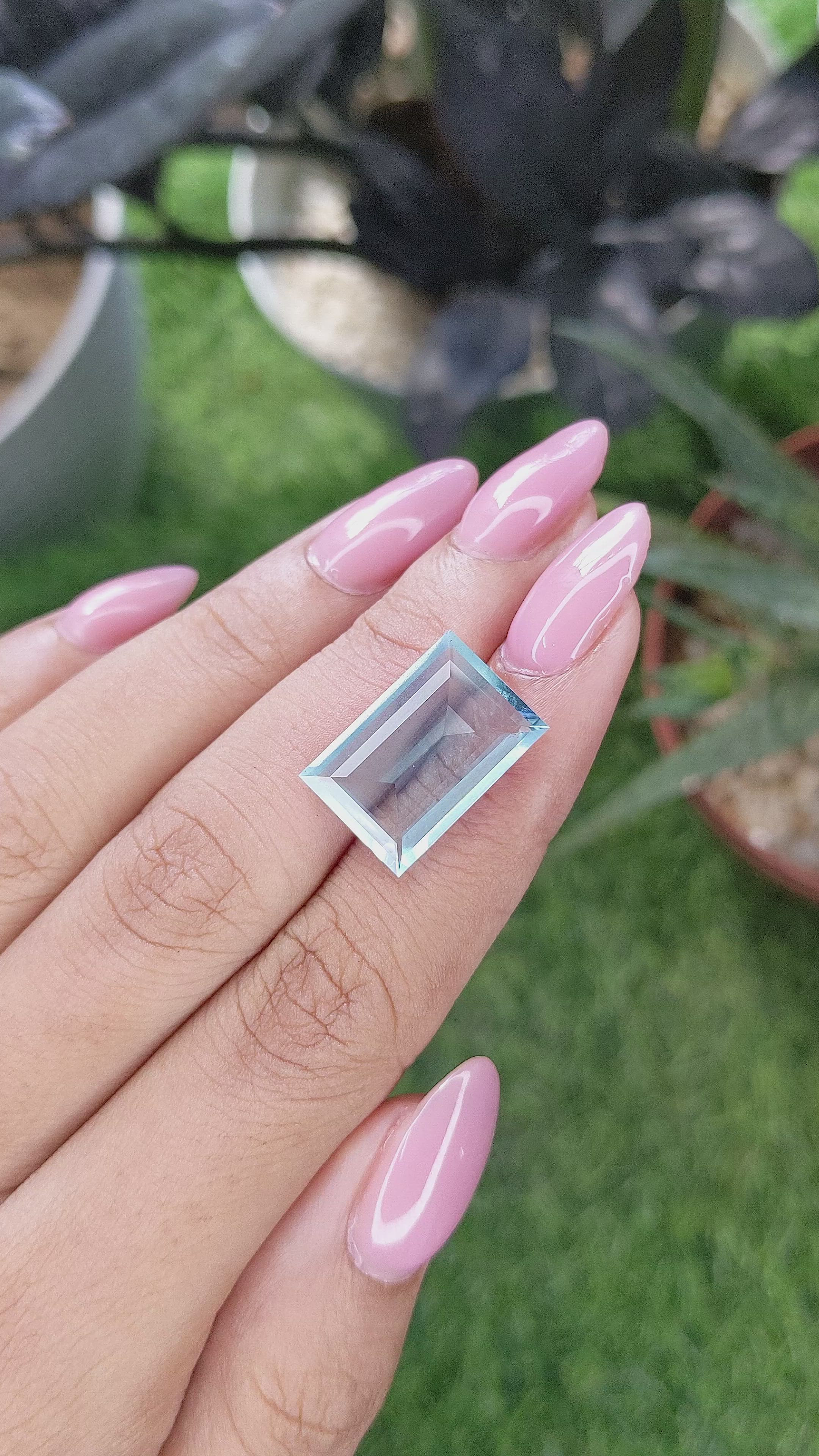 7.76 Ct. Blue Aquamarine from Madagascar Size Video