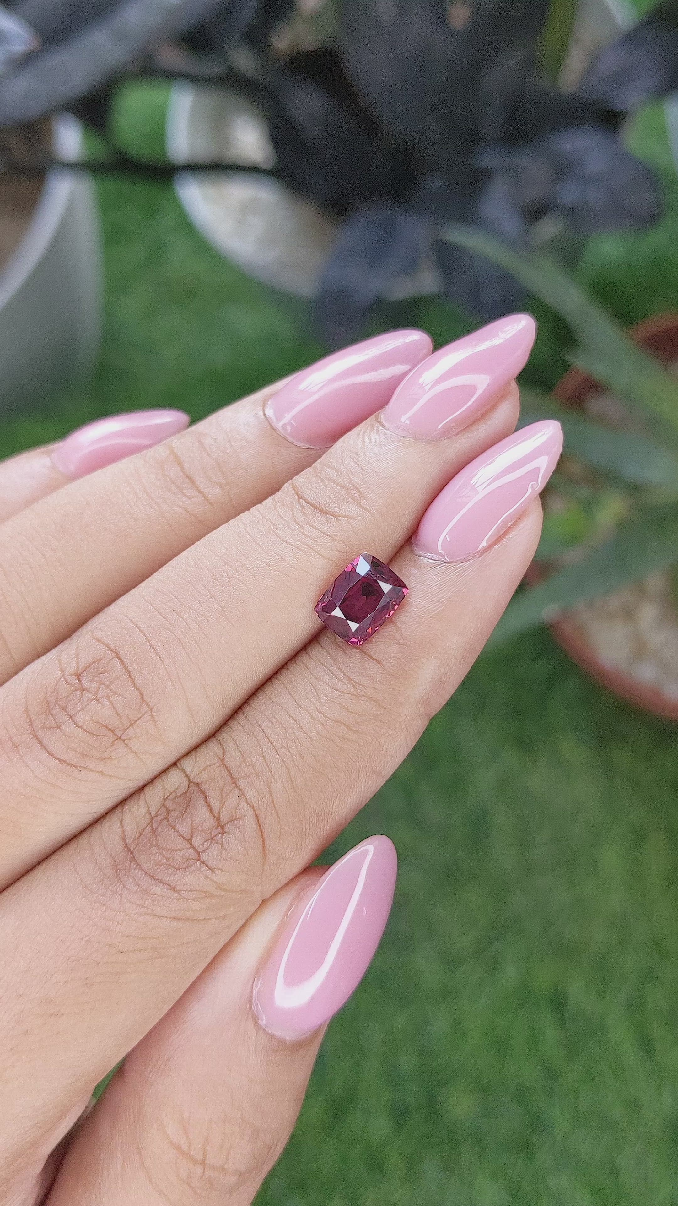 1.96 Ct. Purplish Pink Rhodolite Garnet from Ceylon (Sri Lanka) Size Video