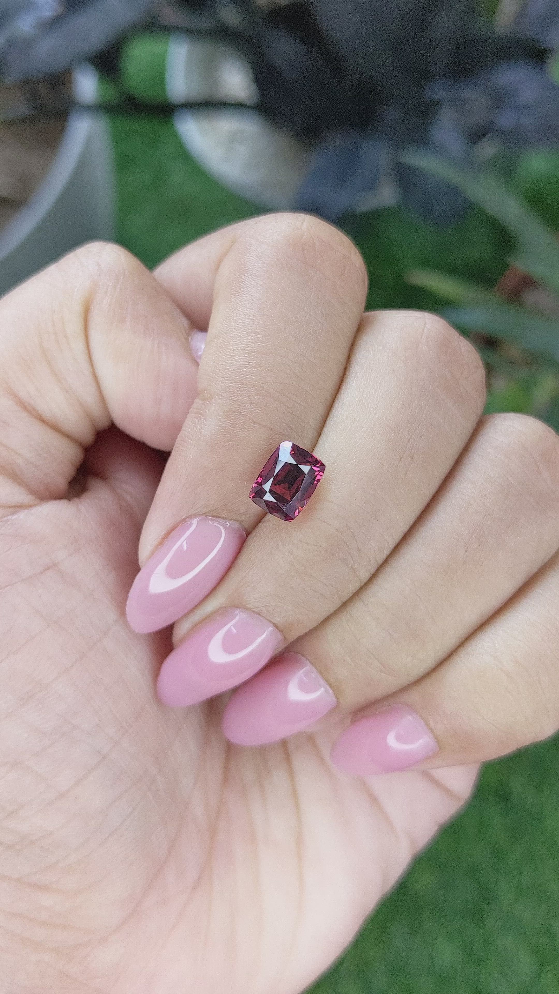 1.96 Ct. Purplish Pink Rhodolite Garnet from Ceylon (Sri Lanka) Size Video