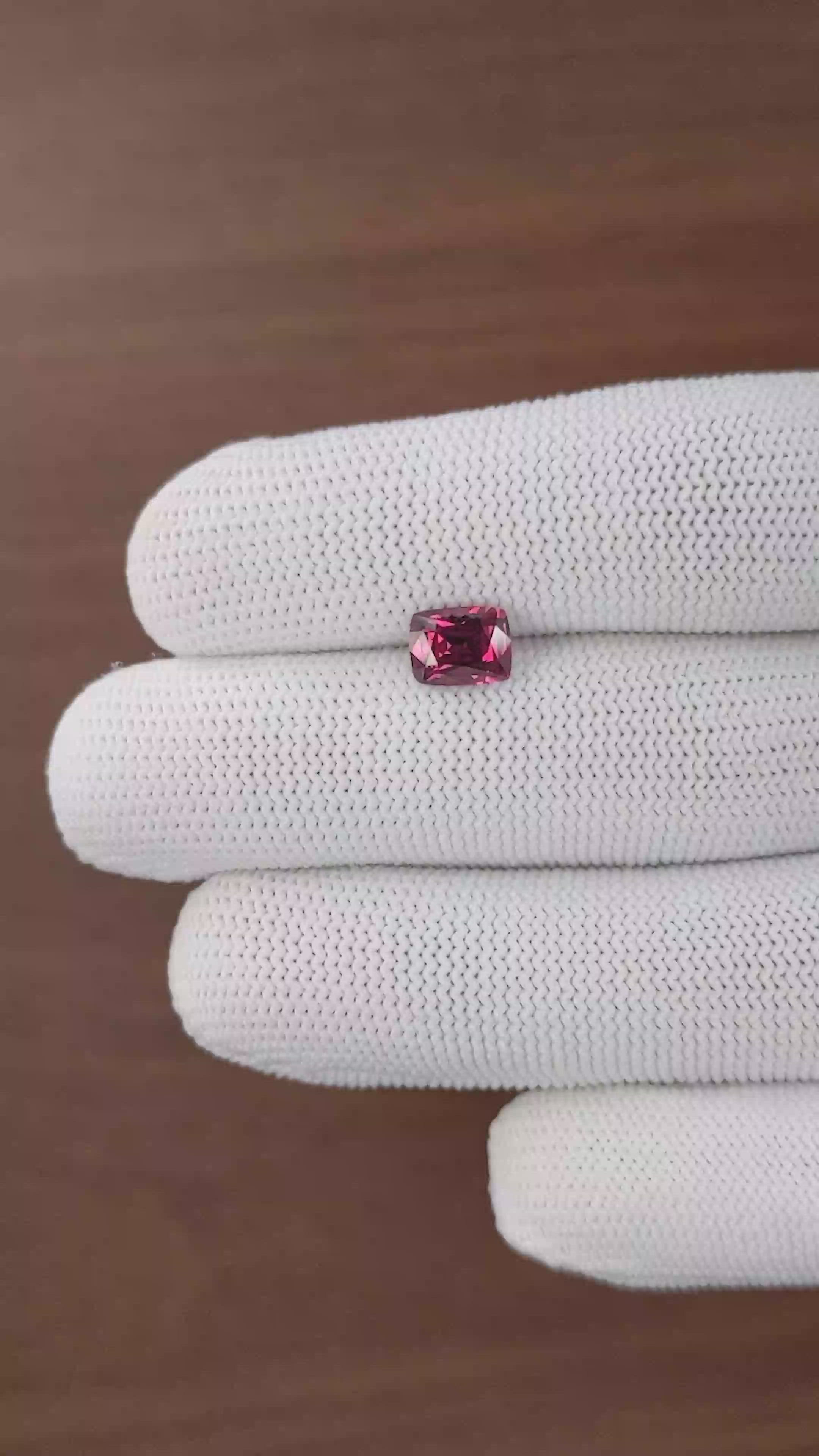 1.96 Ct. Purplish Pink Rhodolite Garnet from Ceylon (Sri Lanka) Size Video