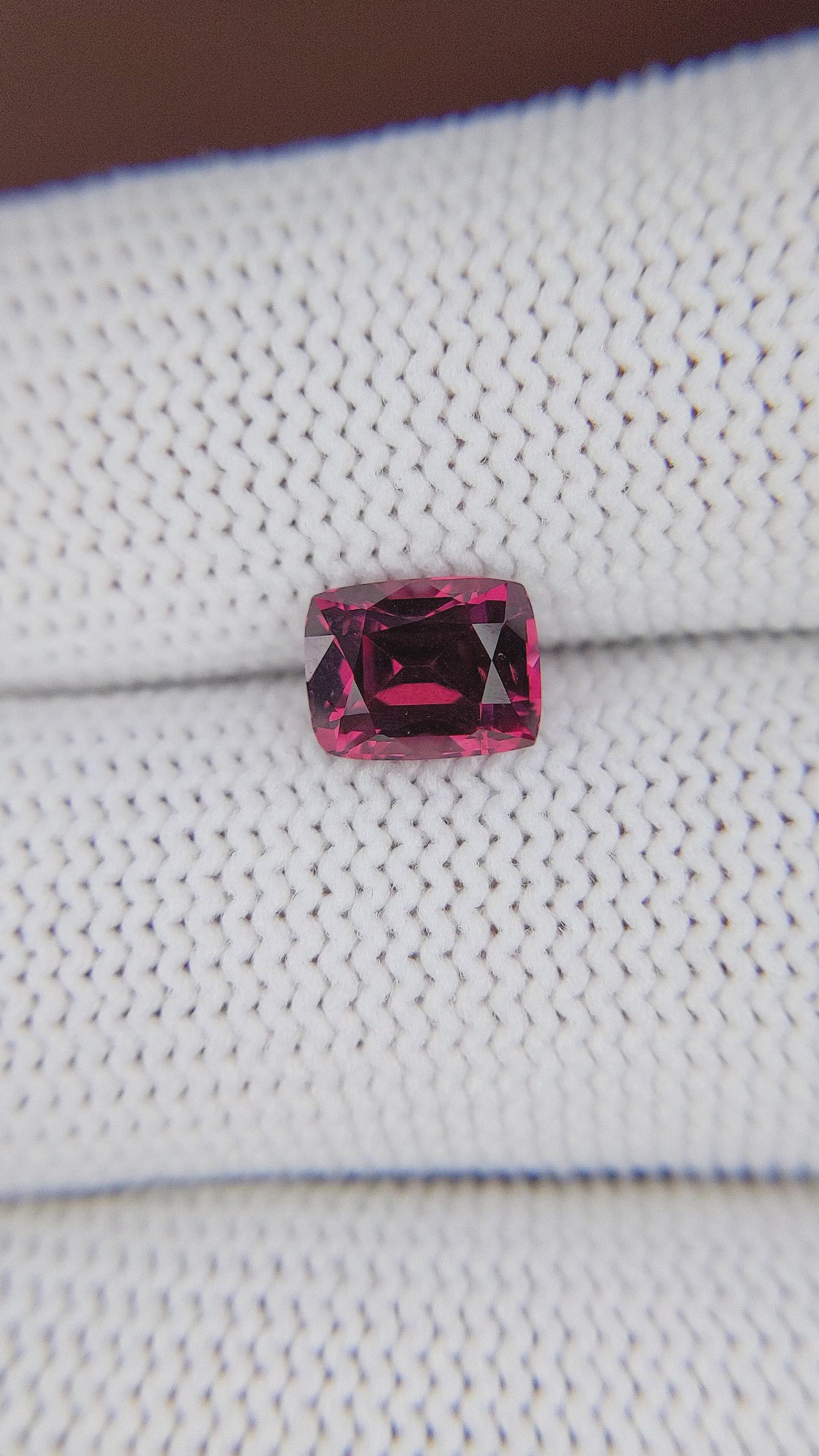 1.96 Ct. Purplish Pink Rhodolite Garnet from Ceylon (Sri Lanka) Size Video