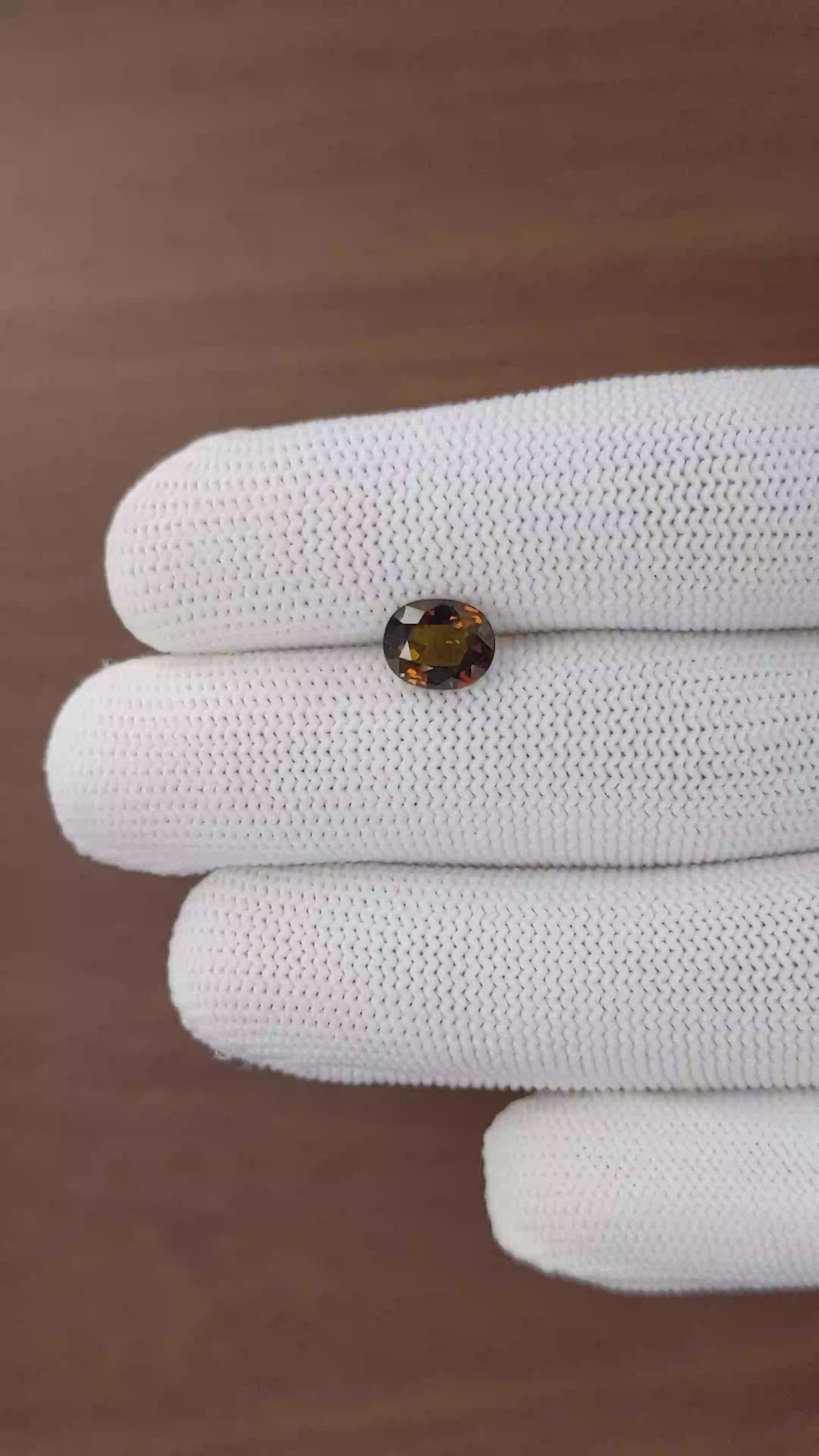 1.96 Ct. Orangish Brown Tourmaline from Tanzania Size Video