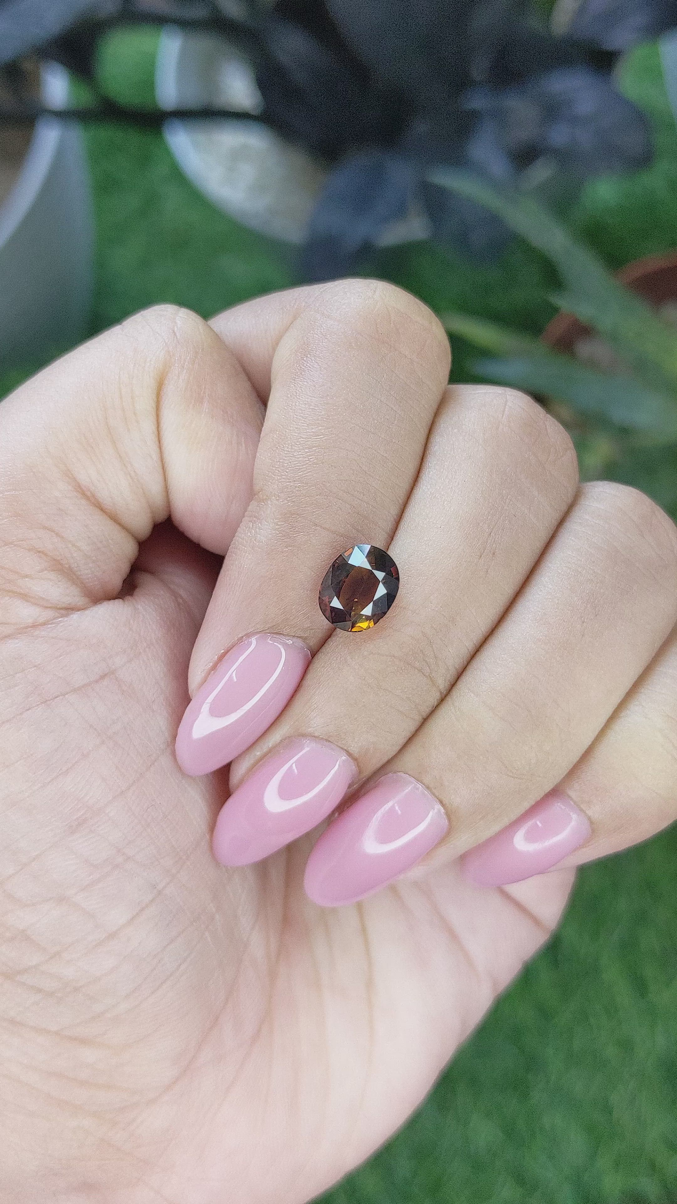 1.96 Ct. Orangish Brown Tourmaline from Tanzania Size Video