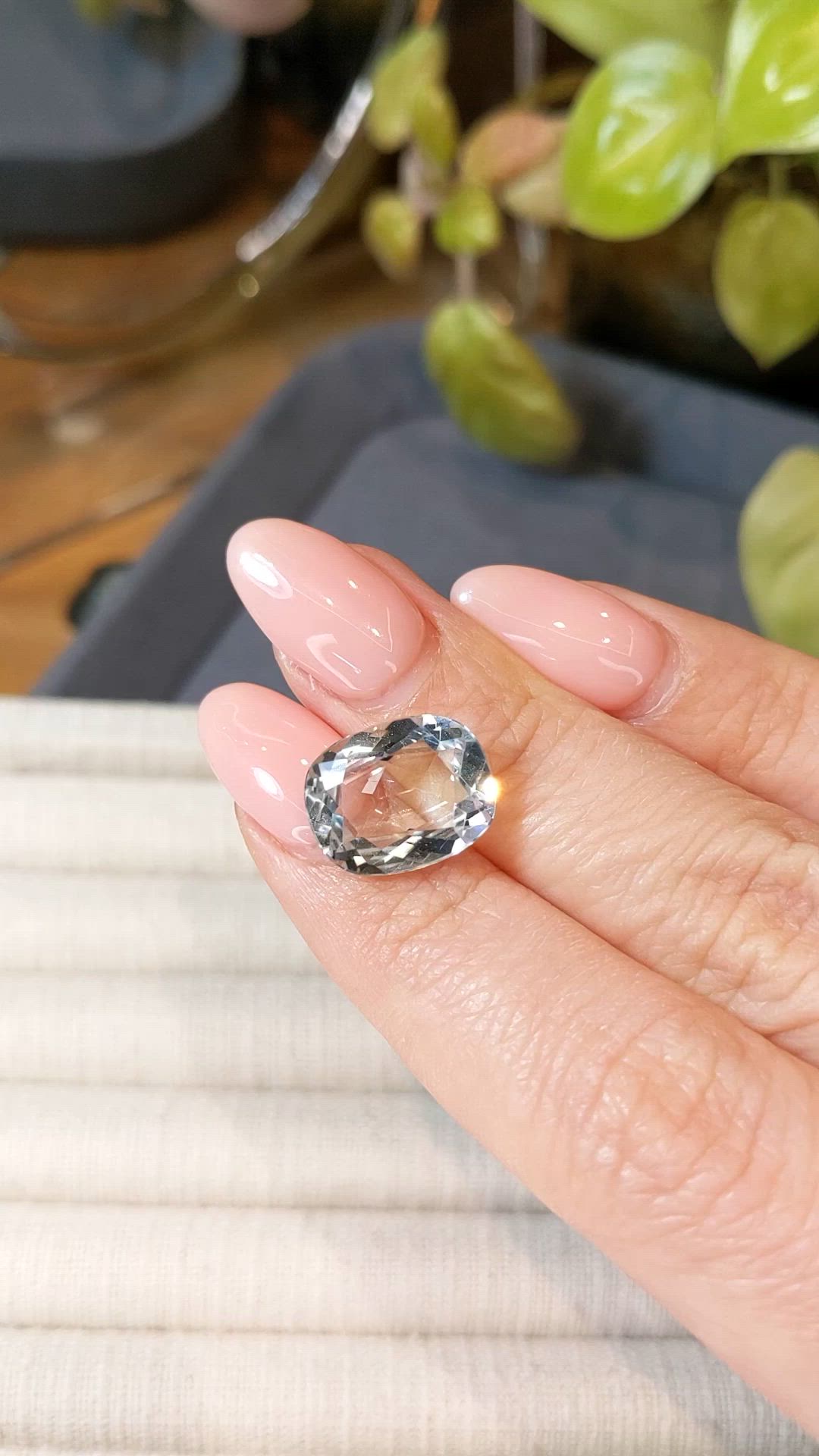 5.86 Ct. Blue Aquamarine from Brazil Size Video
