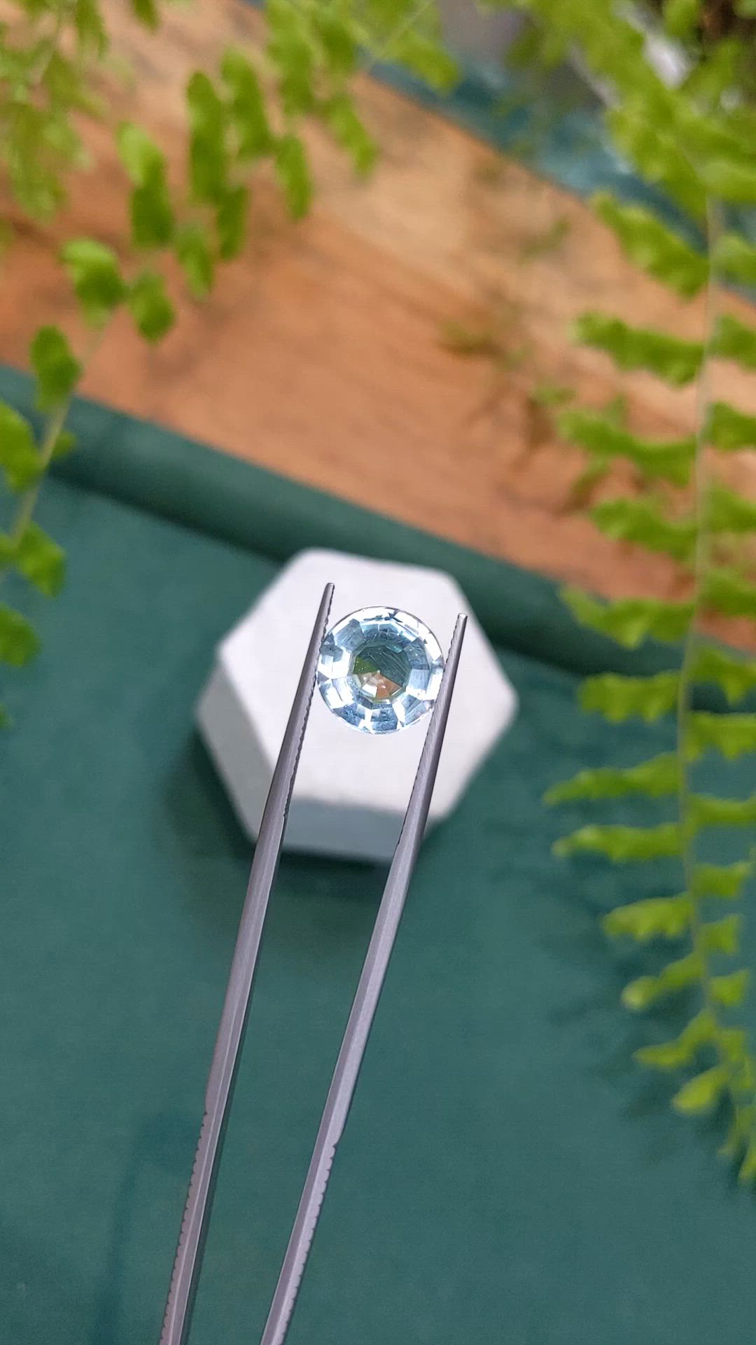 3.67 Ct. Blue Aquamarine from Brazil Size Video