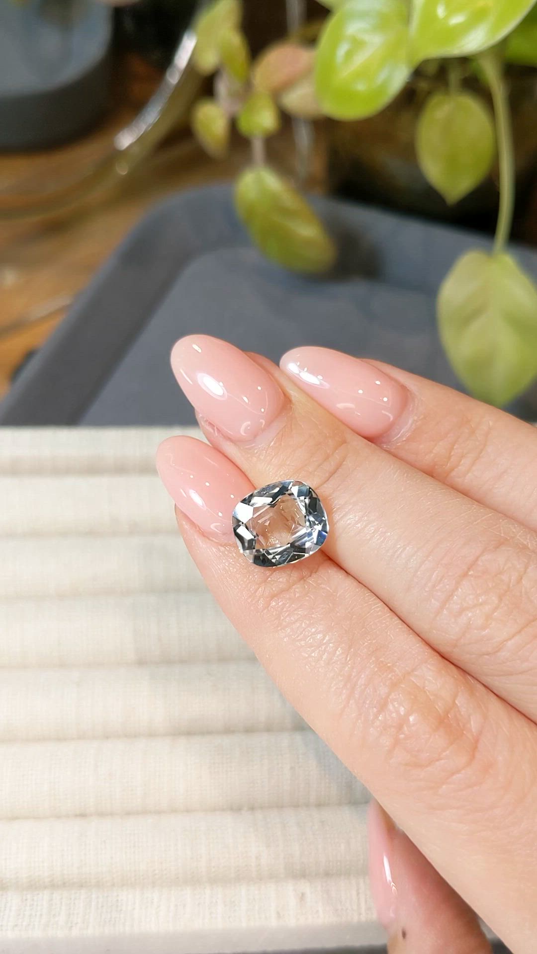 3.85 Ct. Blue Aquamarine from Brazil Size Video