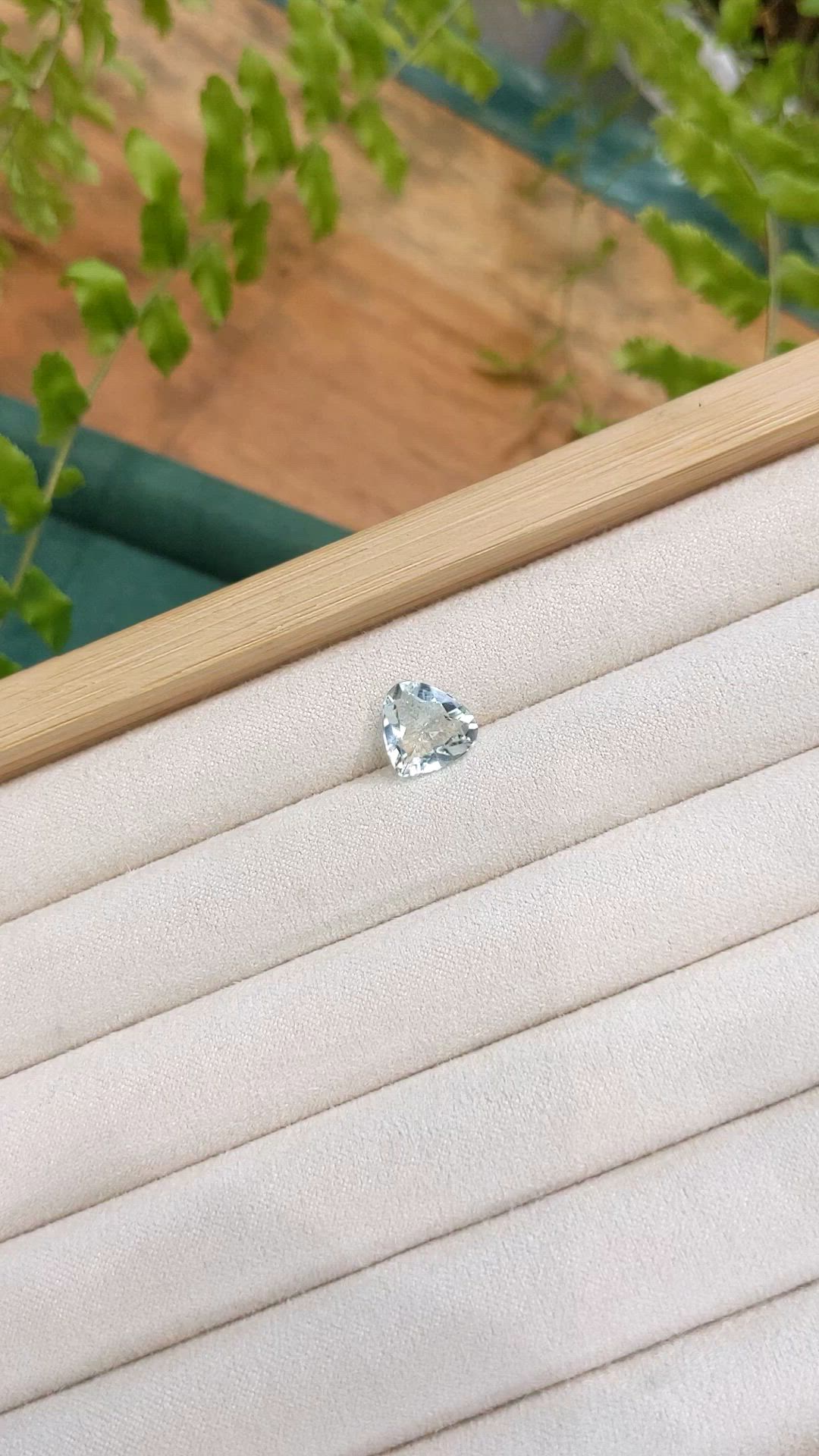 2.55 Ct. Bluish Green Aquamarine from Brazil Size Video