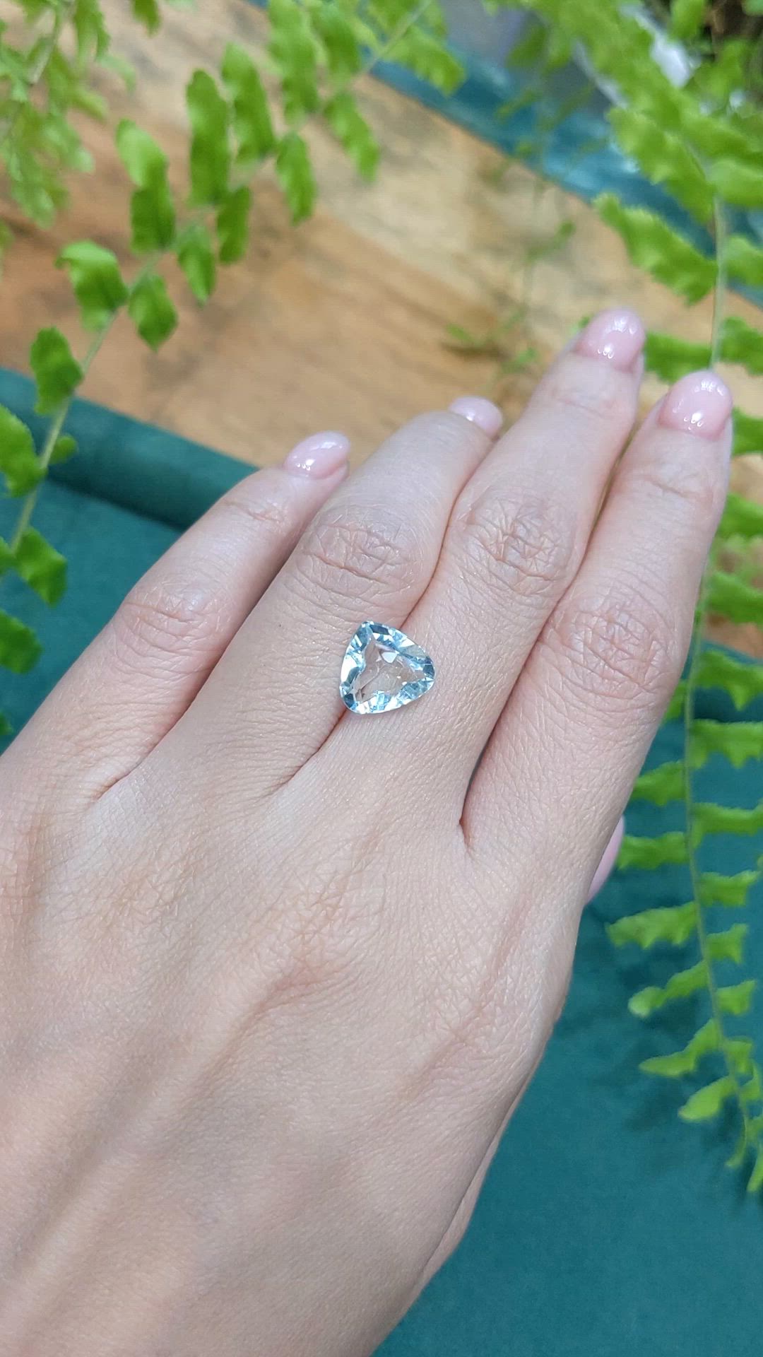 2.55 Ct. Bluish Green Aquamarine from Brazil Size Video