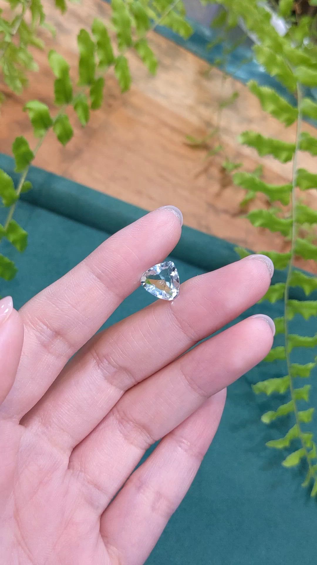 2.55 Ct. Bluish Green Aquamarine from Brazil Size Video