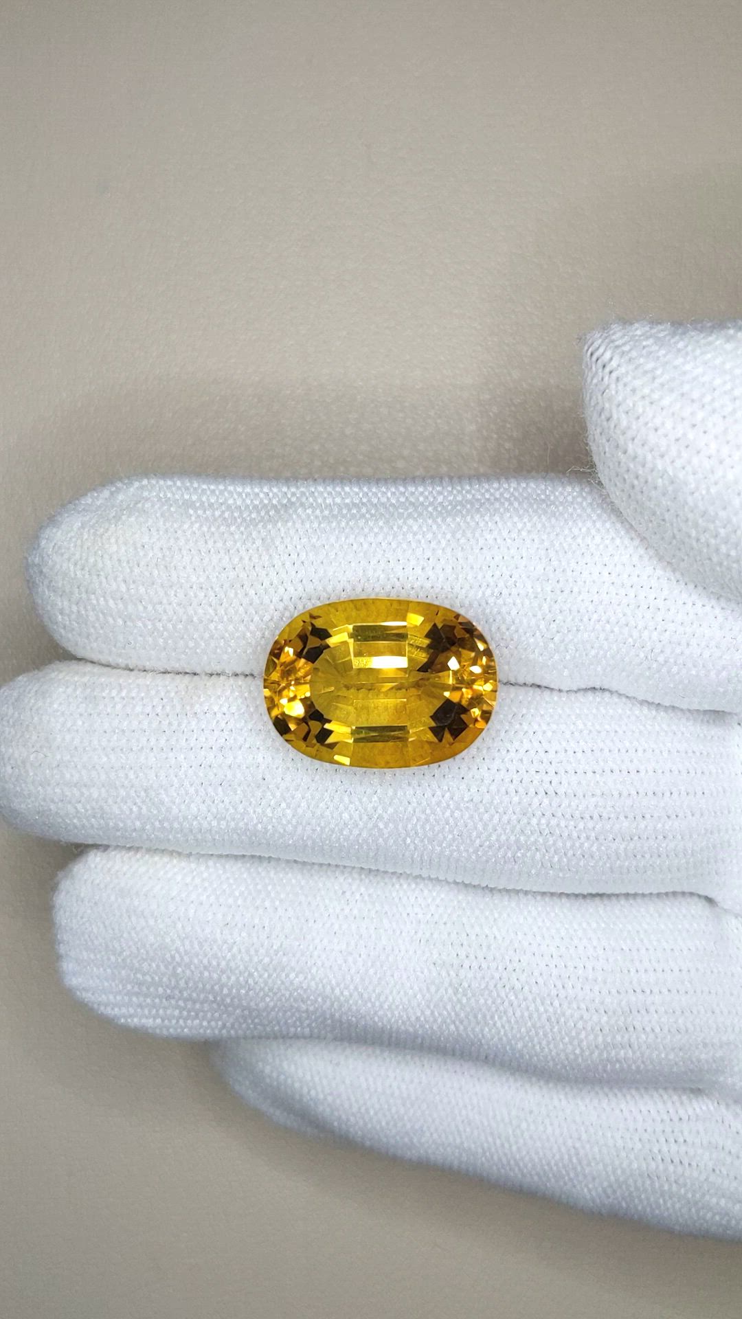 12.91 Ct. Yellow Citrine from Brazil Size Video