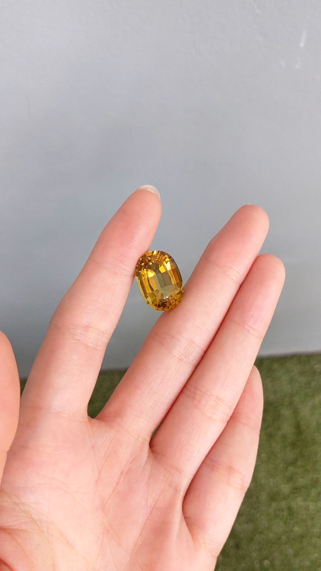 12.91 Ct. Yellow Citrine from Brazil Size Video
