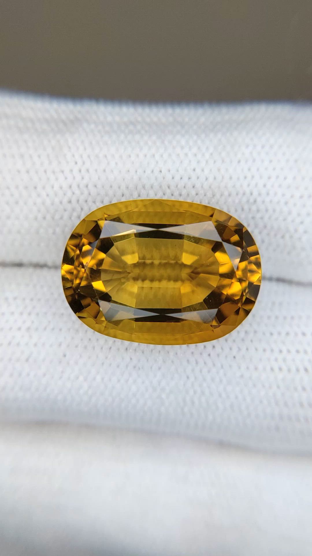 12.91 Ct. Yellow Citrine from Brazil Size Video