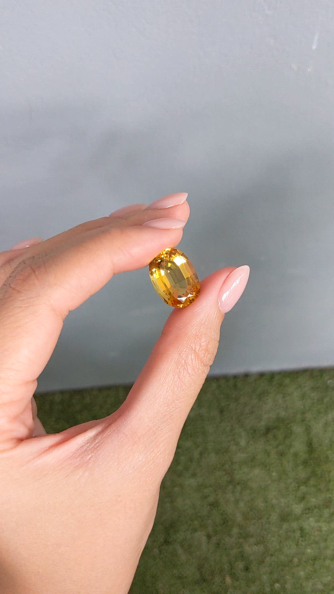 12.91 Ct. Yellow Citrine from Brazil Size Video