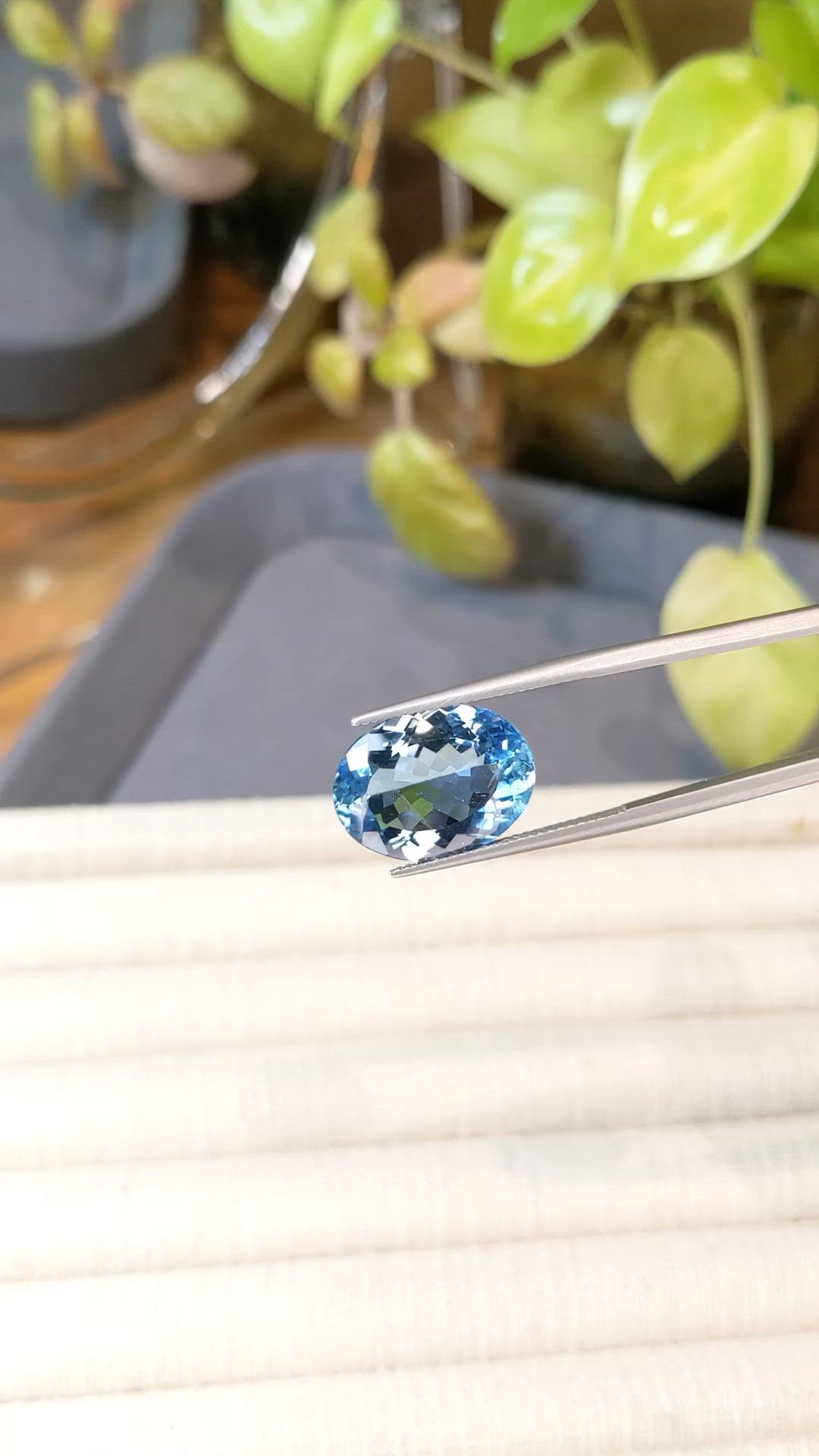 8.48 Ct. Blue Aquamarine from Brazil Size Video
