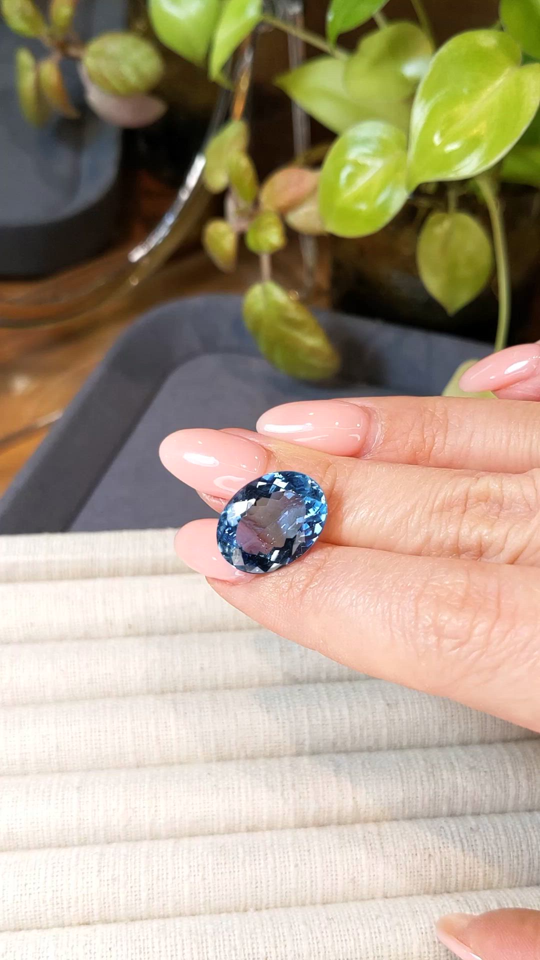 8.48 Ct. Blue Aquamarine from Brazil Size Video