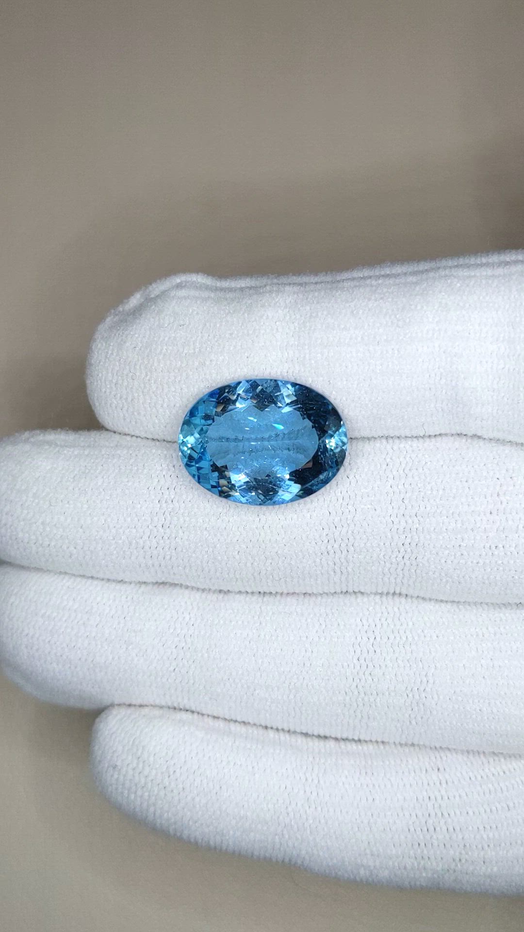 8.48 Ct. Blue Aquamarine from Brazil Size Video