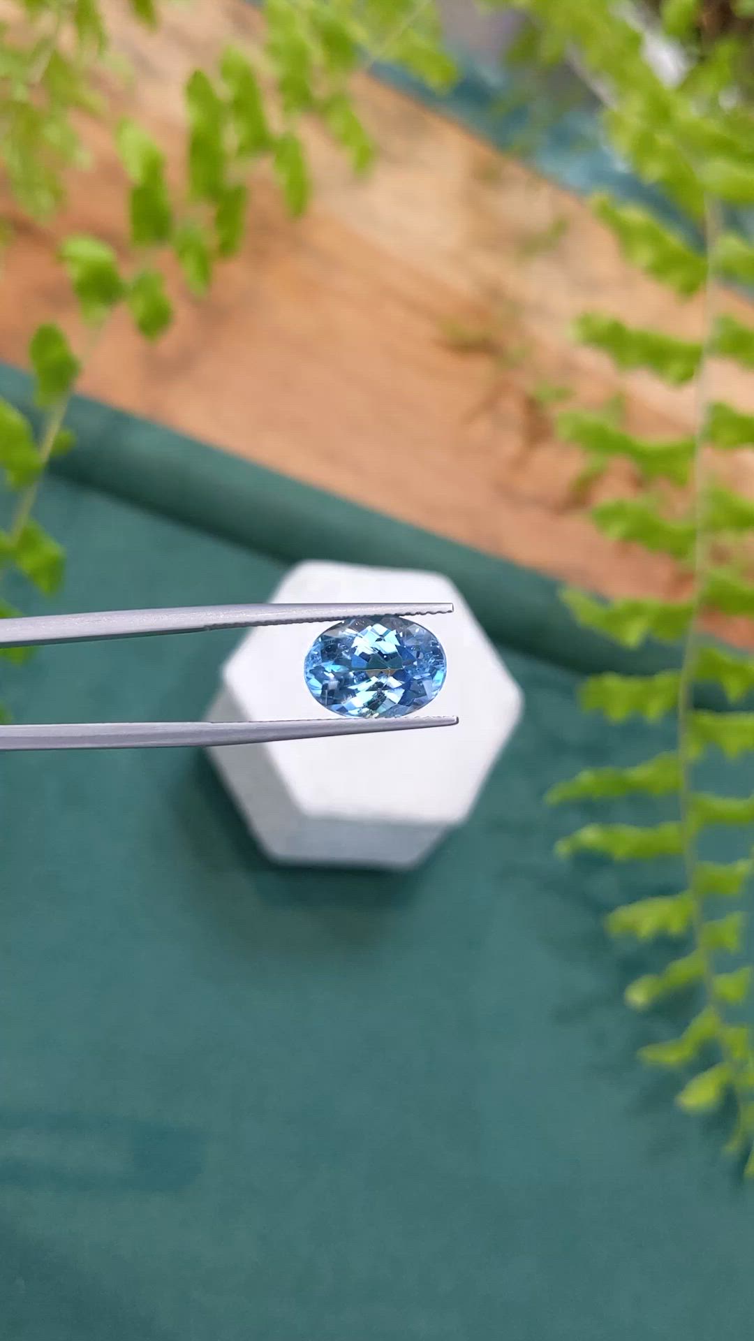 3.58 Ct. Blue Aquamarine from Brazil Size Video
