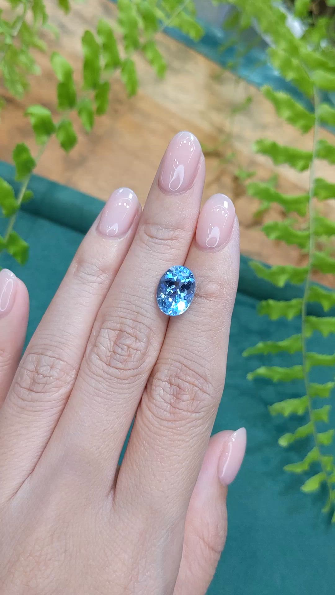 3.58 Ct. Blue Aquamarine from Brazil Size Video