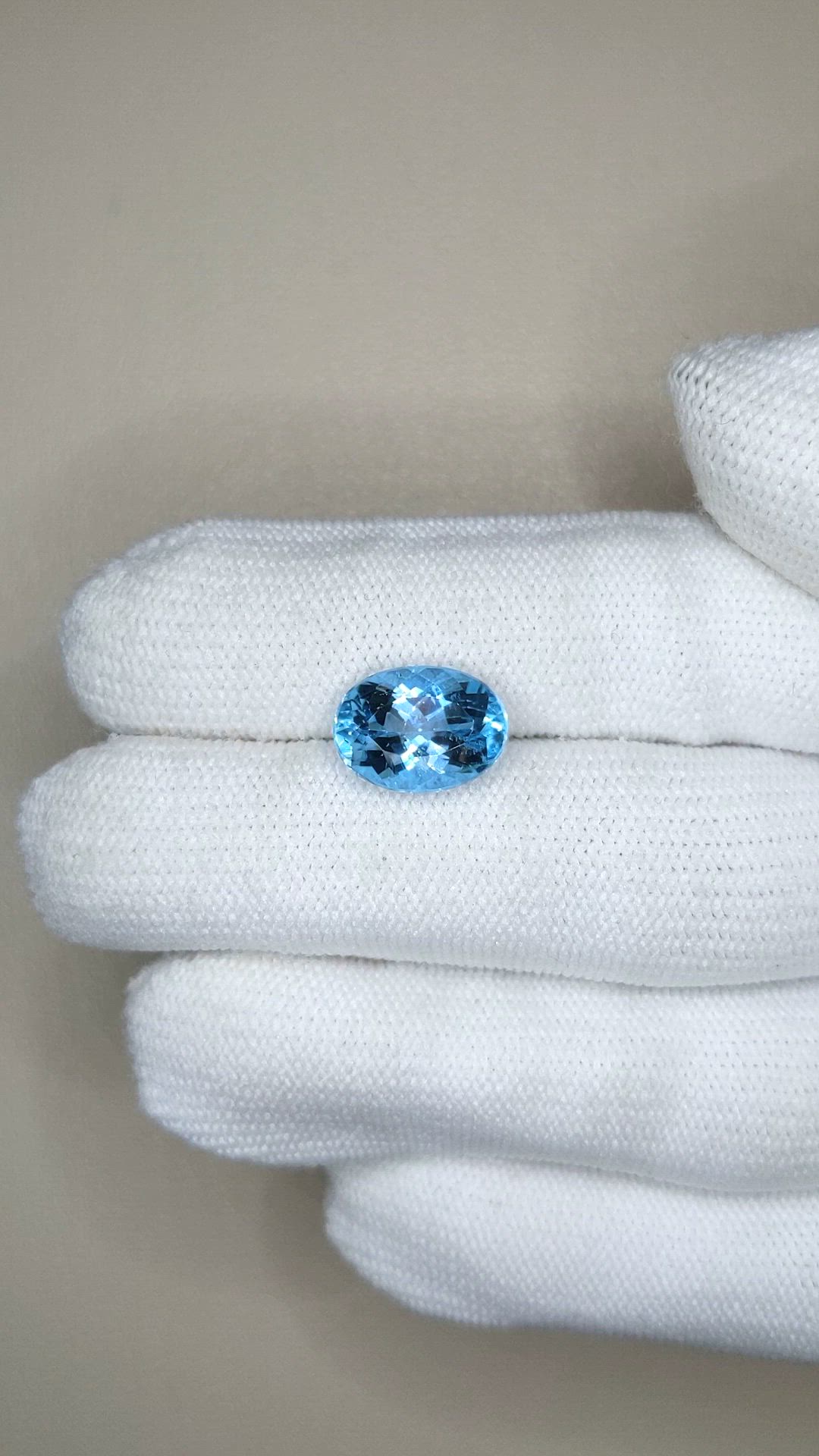 3.58 Ct. Blue Aquamarine from Brazil Size Video