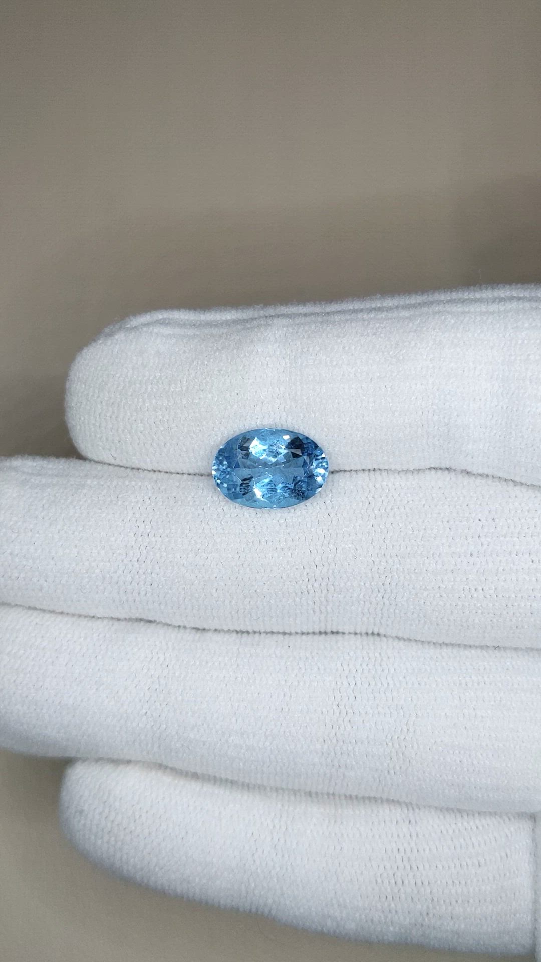 2.74 Ct. Blue Aquamarine from Brazil Size Video